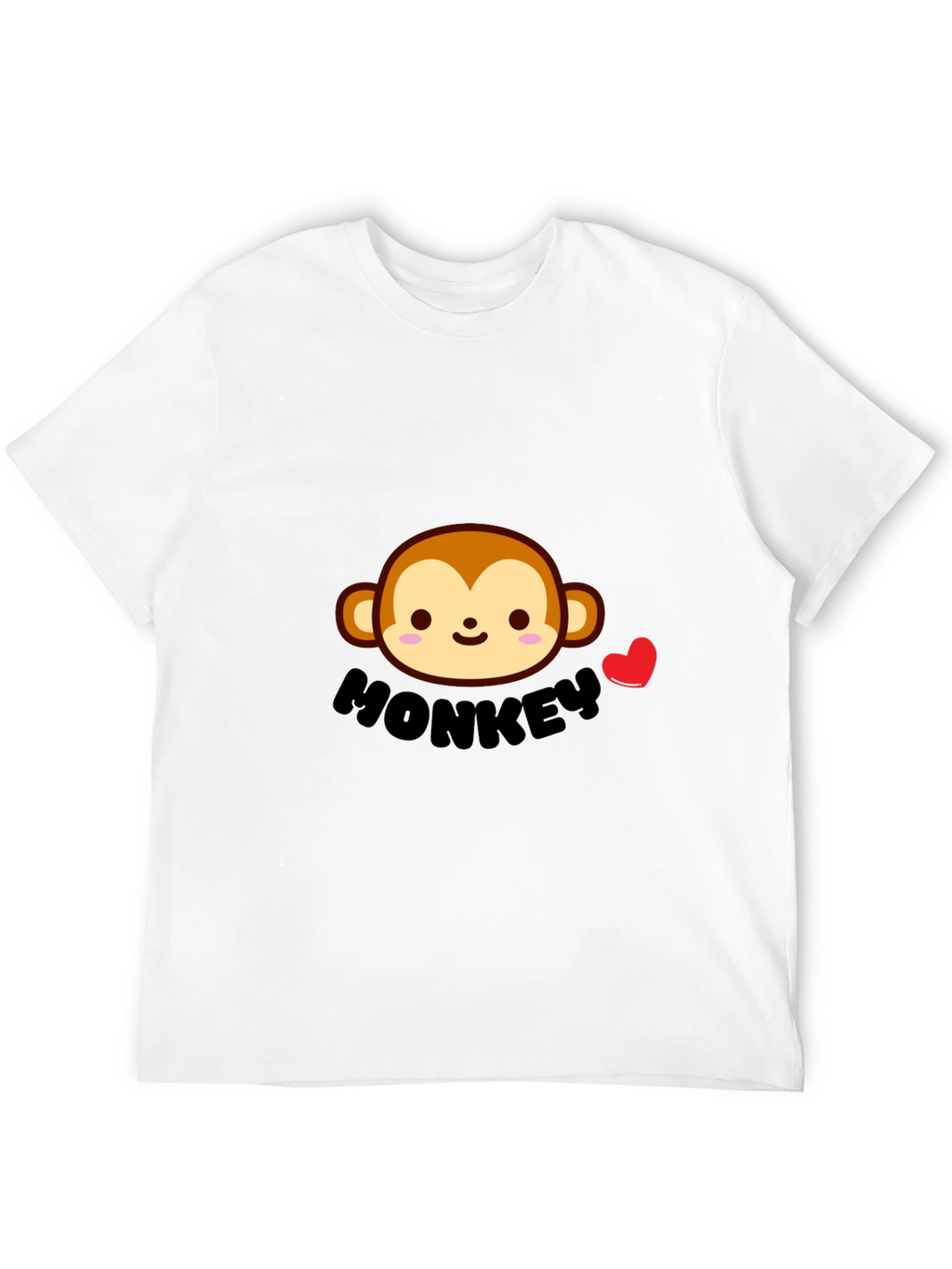 Cute Monkey Graphic Tee - Black Cotton Comfort