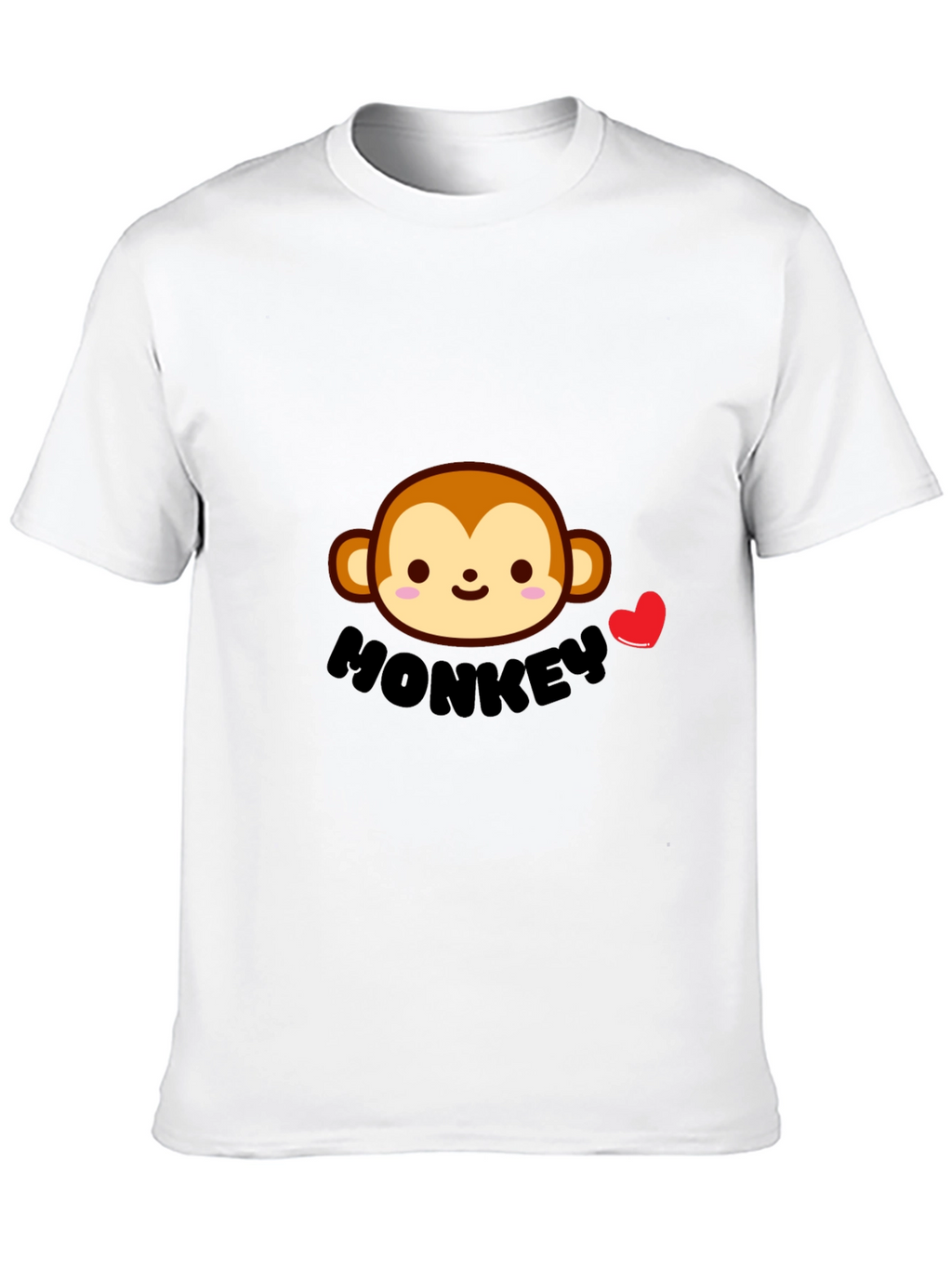 Cute Monkey Graphic Tee - Black Cotton Comfort