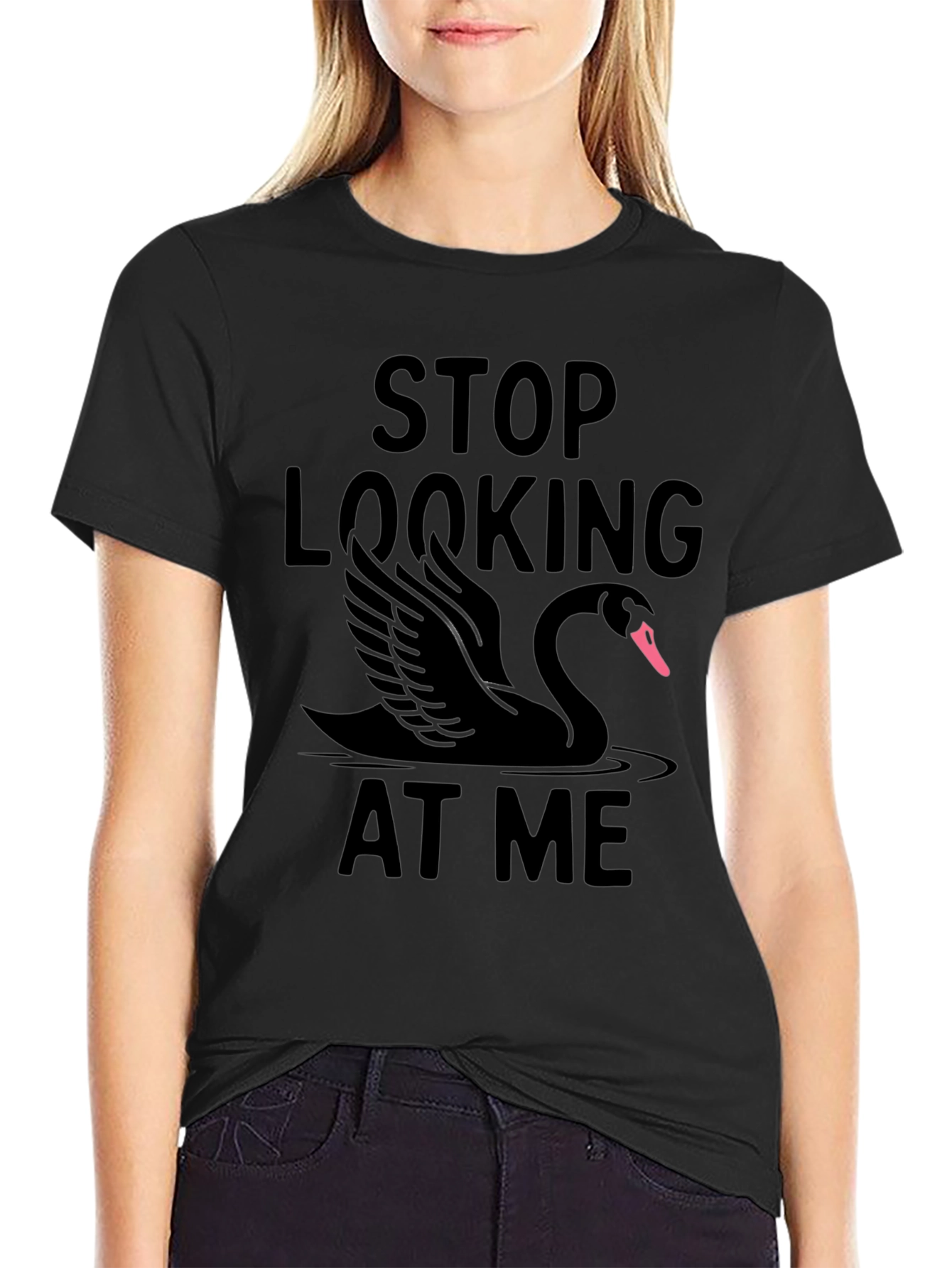 Stop Looking At Me Black Swan T-Shirt