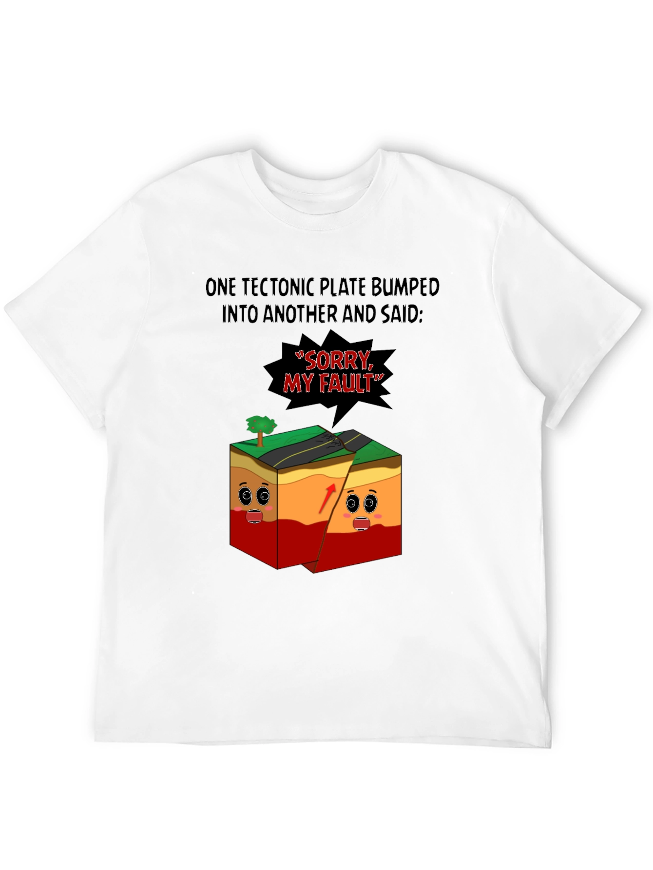 Funny Geology T-Shirt - Tectonic Plates Saying Sorry