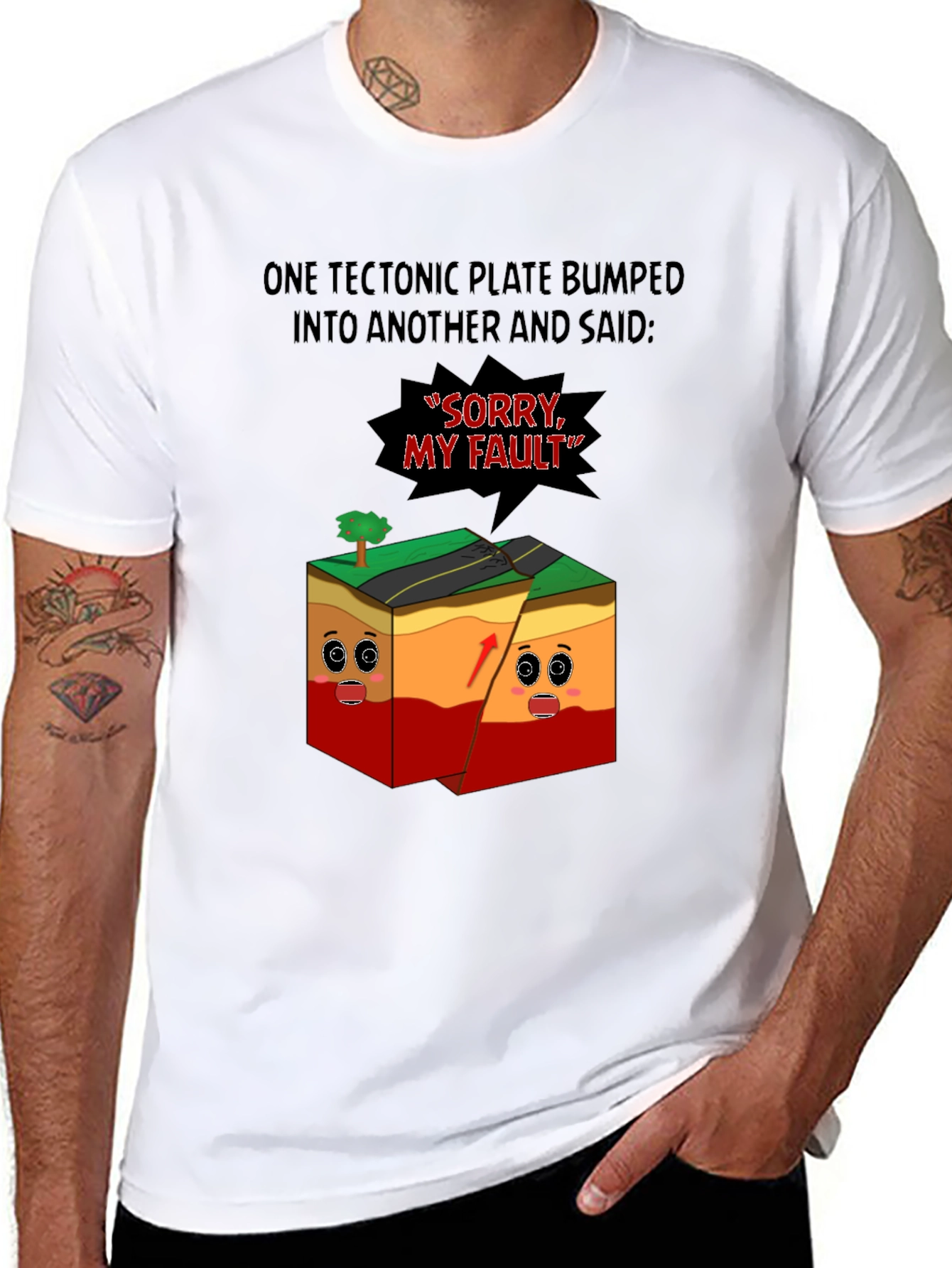Funny Geology T-Shirt - Tectonic Plates Saying Sorry