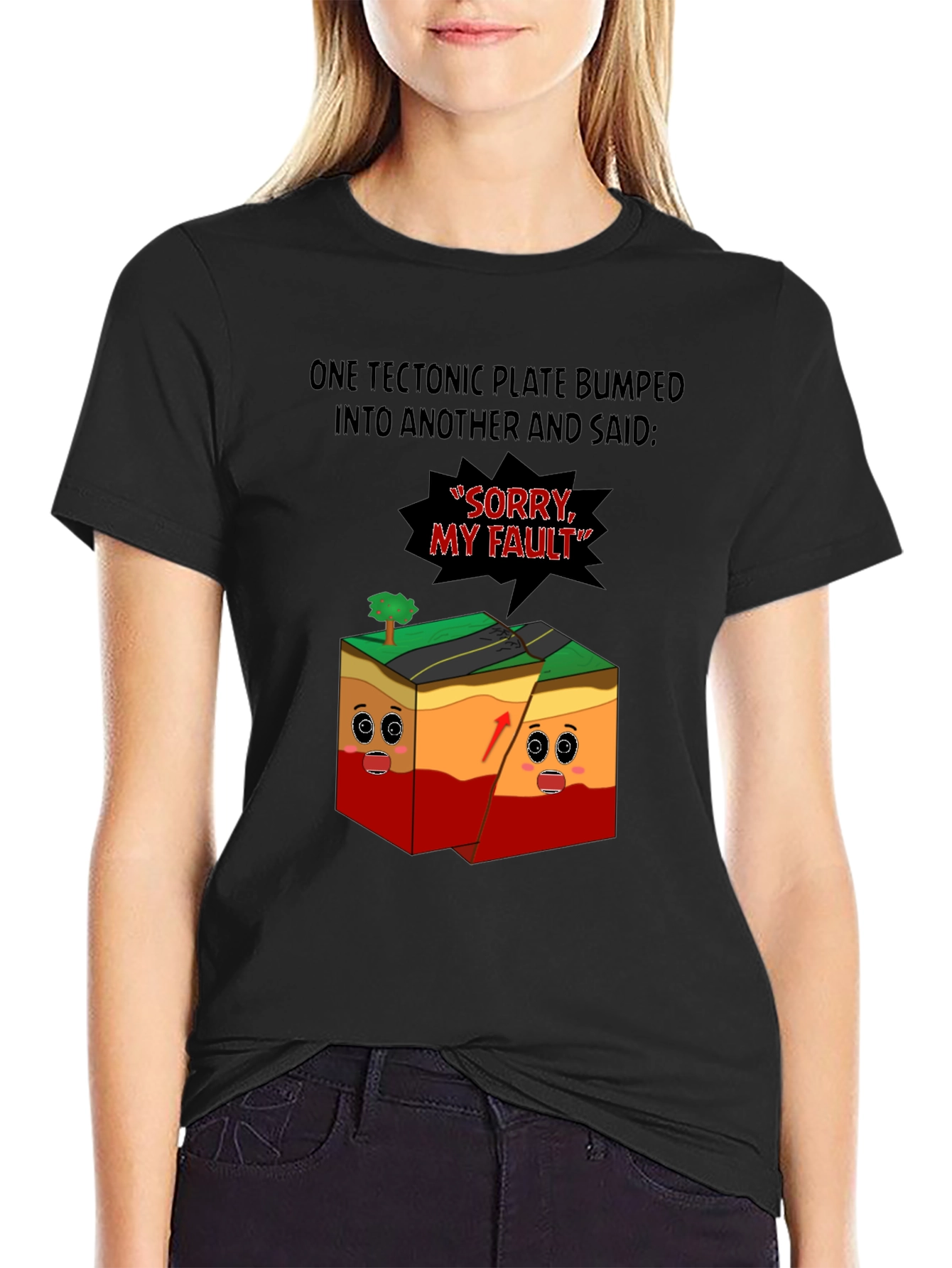 Funny Geology T-Shirt - Tectonic Plates Saying Sorry