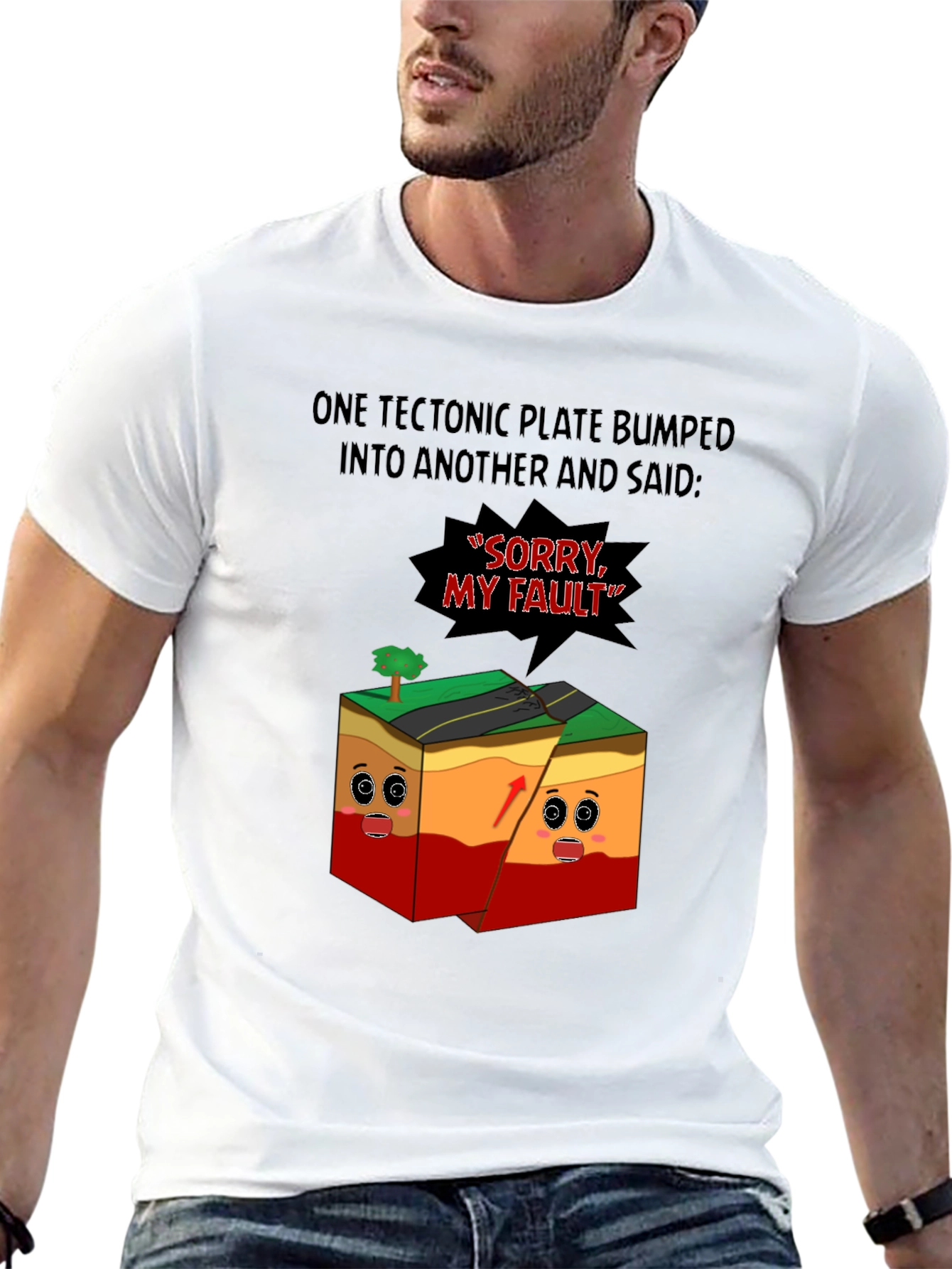 Funny Geology T-Shirt - Tectonic Plates Saying Sorry