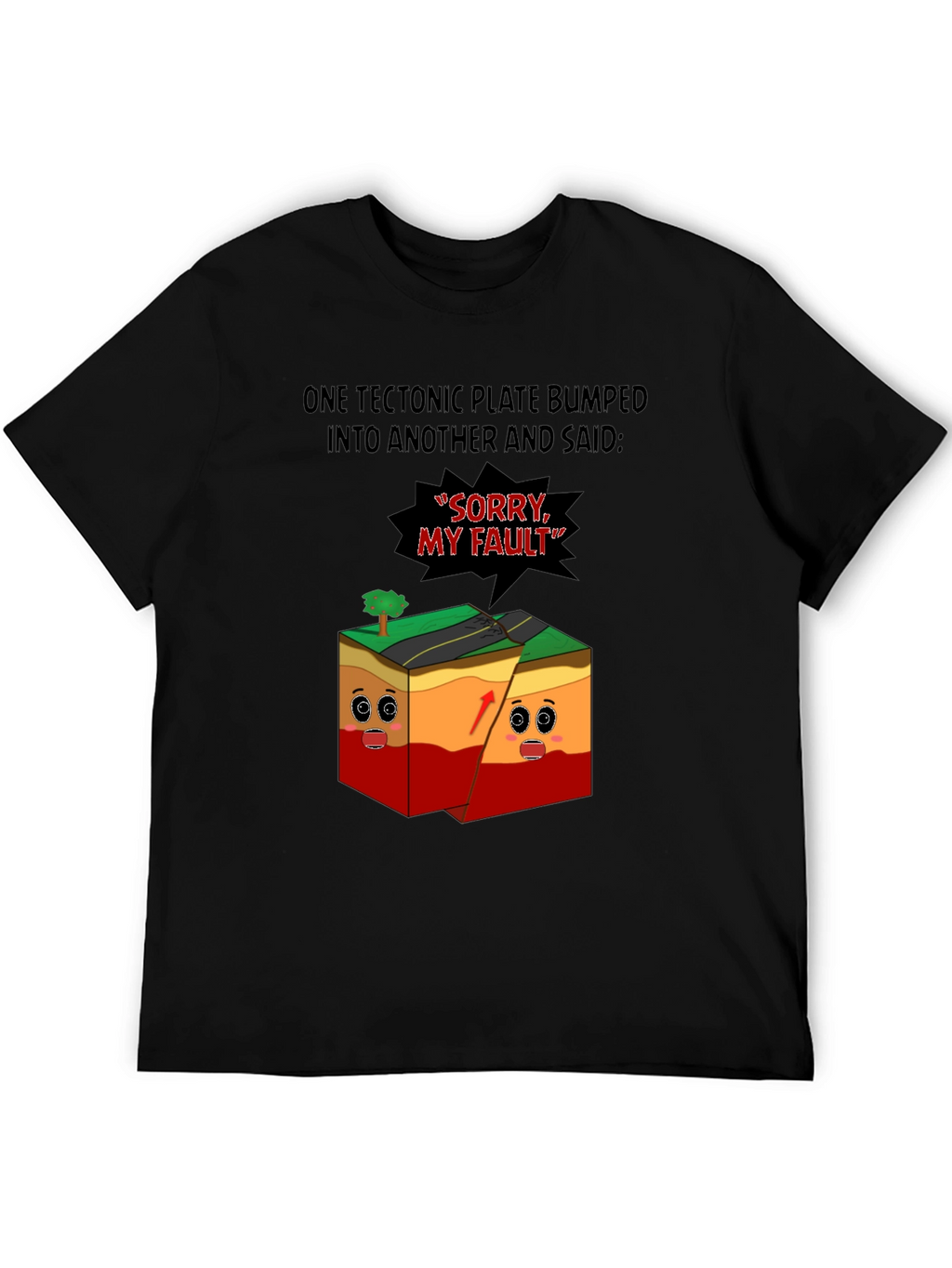 Funny Geology T-Shirt - Tectonic Plates Saying Sorry