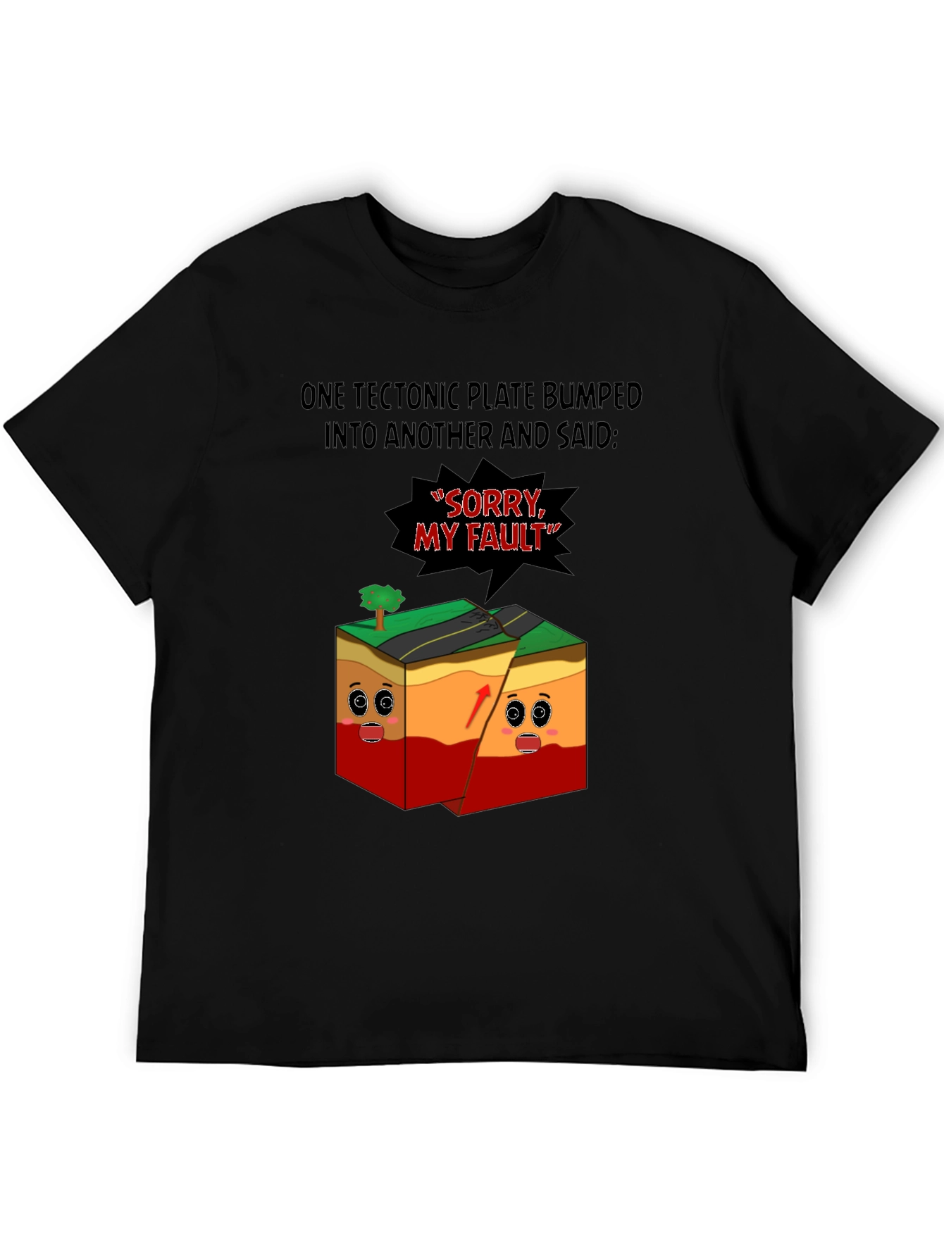 Funny Geology T-Shirt - Tectonic Plates Saying Sorry