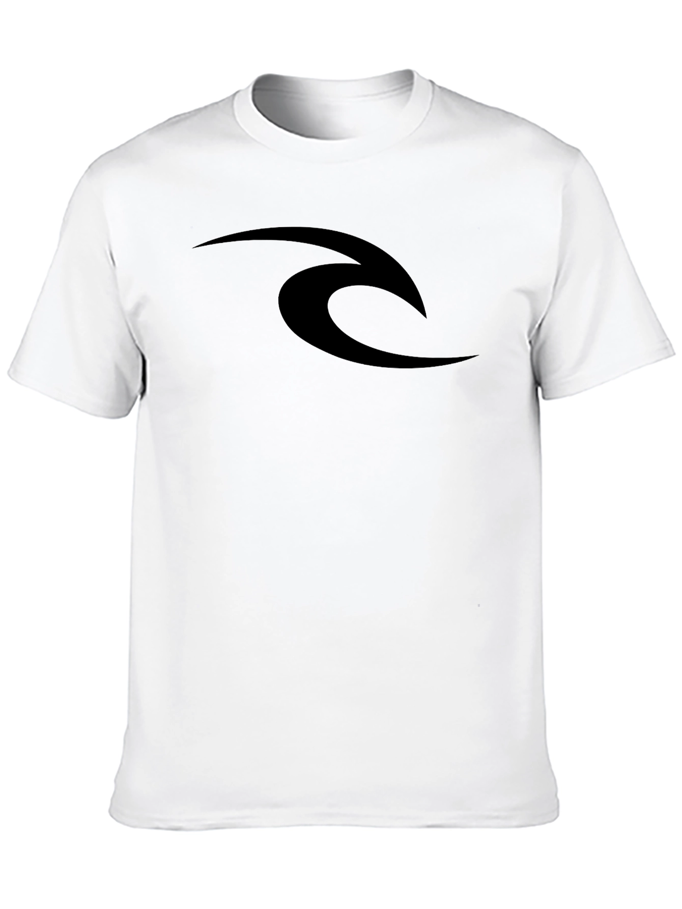 Mens Black Graphic Tee - Sleek Wave Design