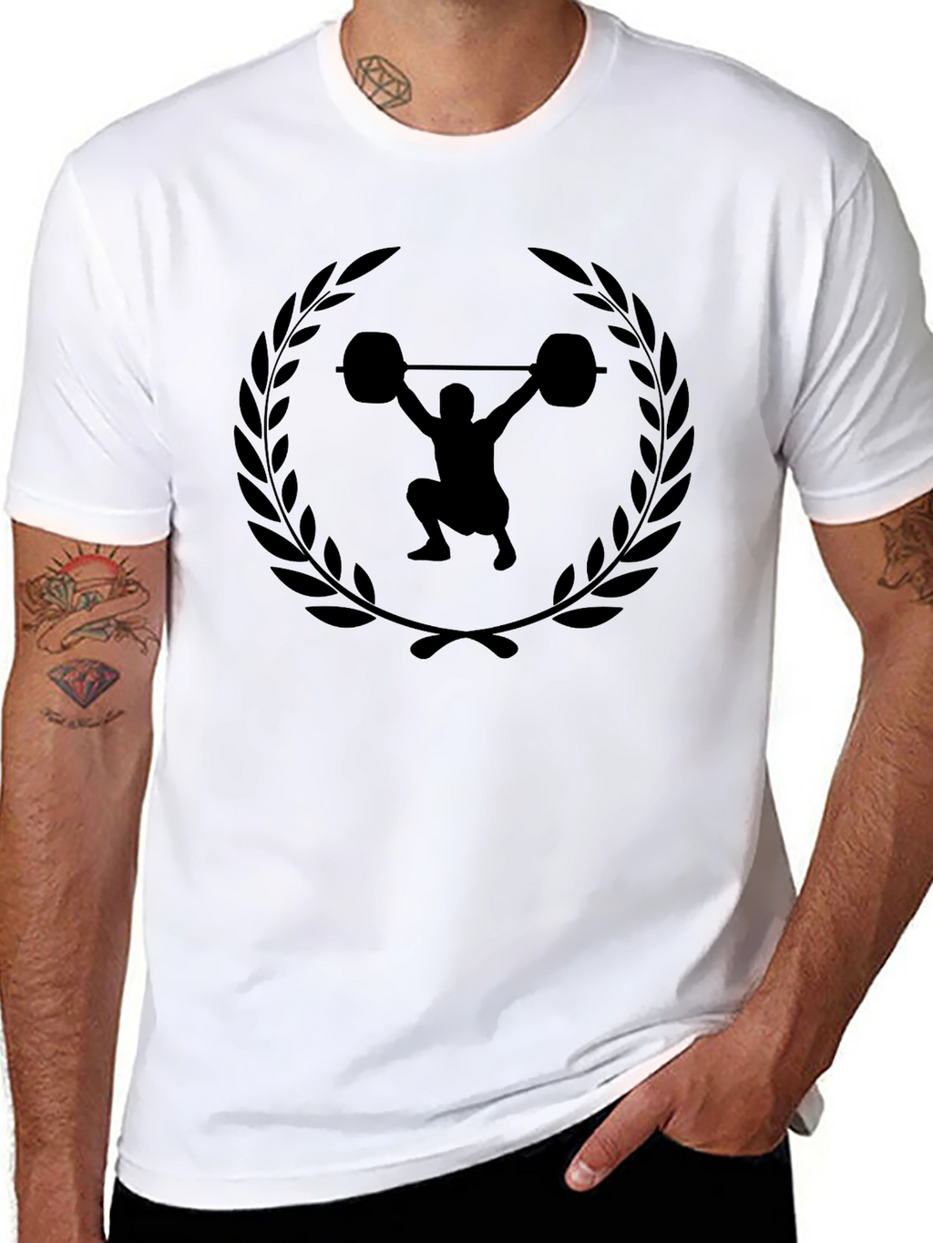 Weightlifting Laurel Black T-Shirt