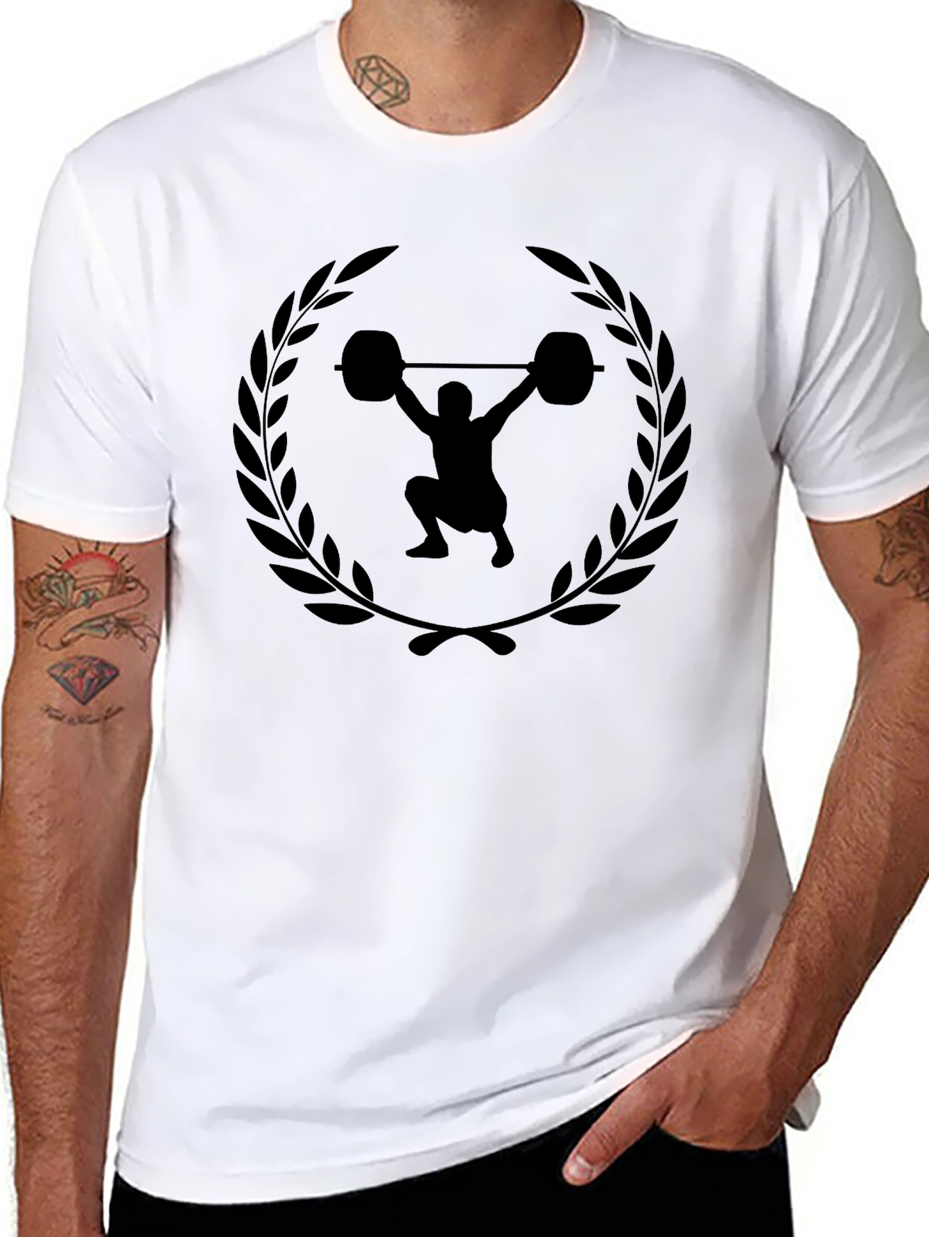 Weightlifting Laurel Black T-Shirt