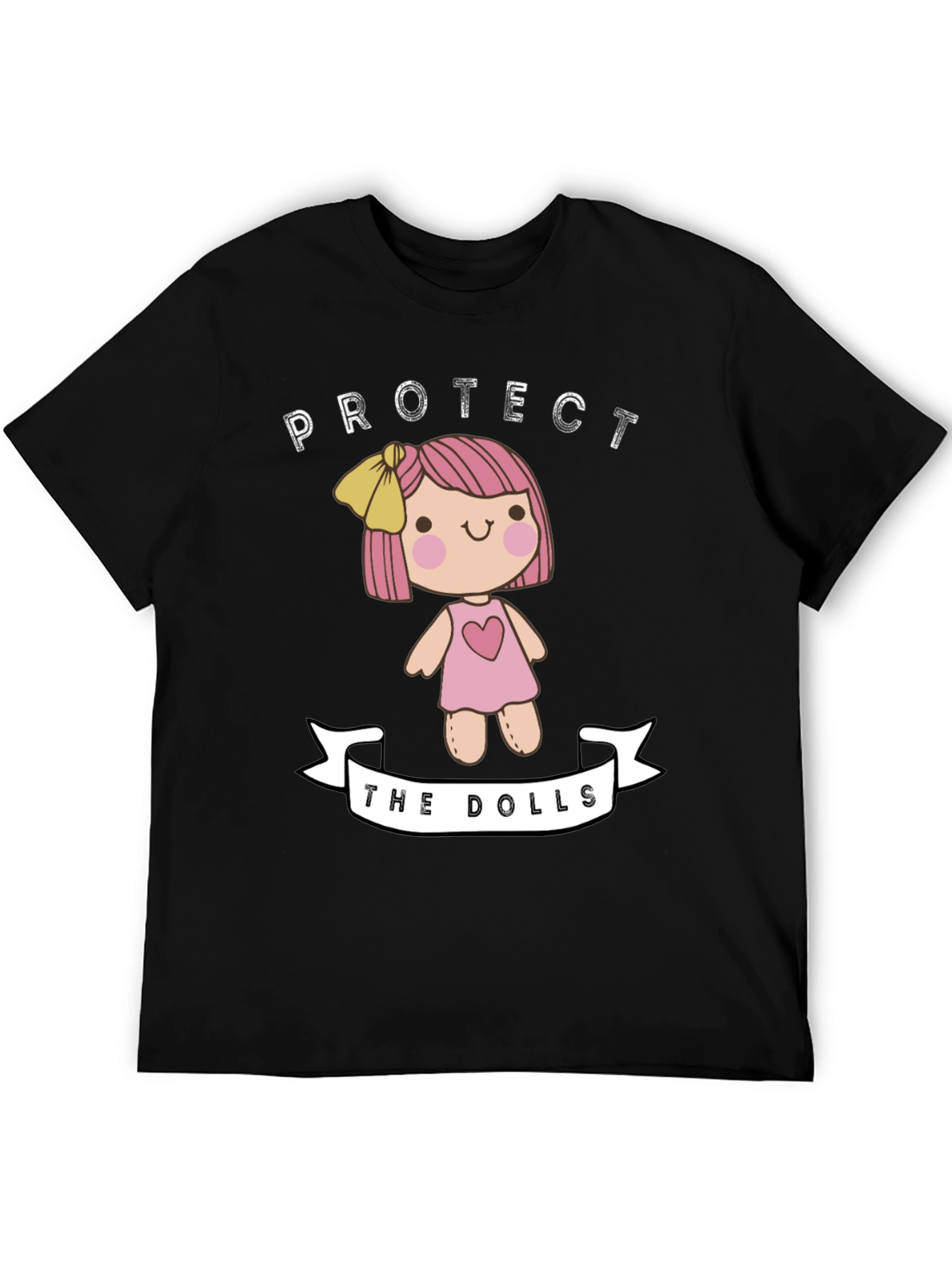 Protect the Dolls Graphic Tee - Black Cotton T-Shirt