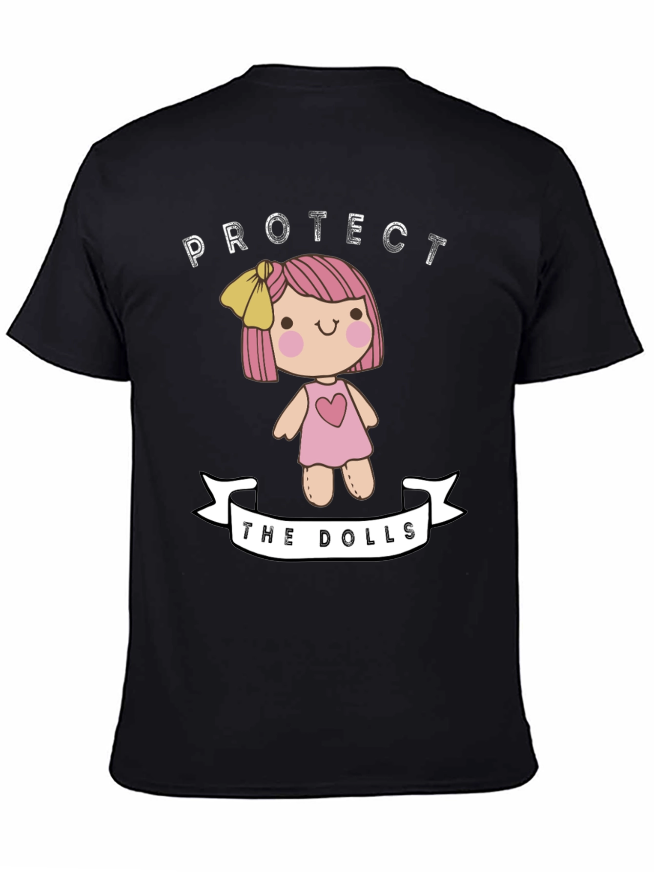 Protect the Dolls Graphic Tee - Black Cotton T-Shirt