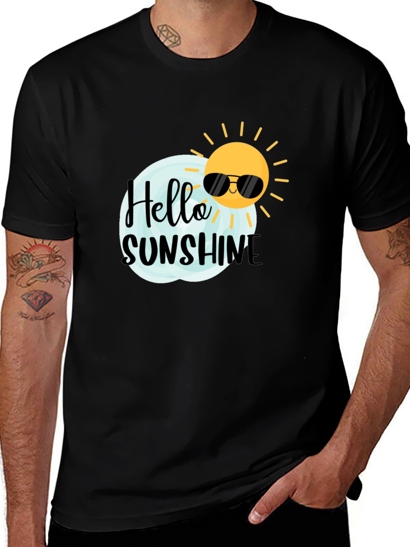 Hello Sunshine Black Graphic Tee