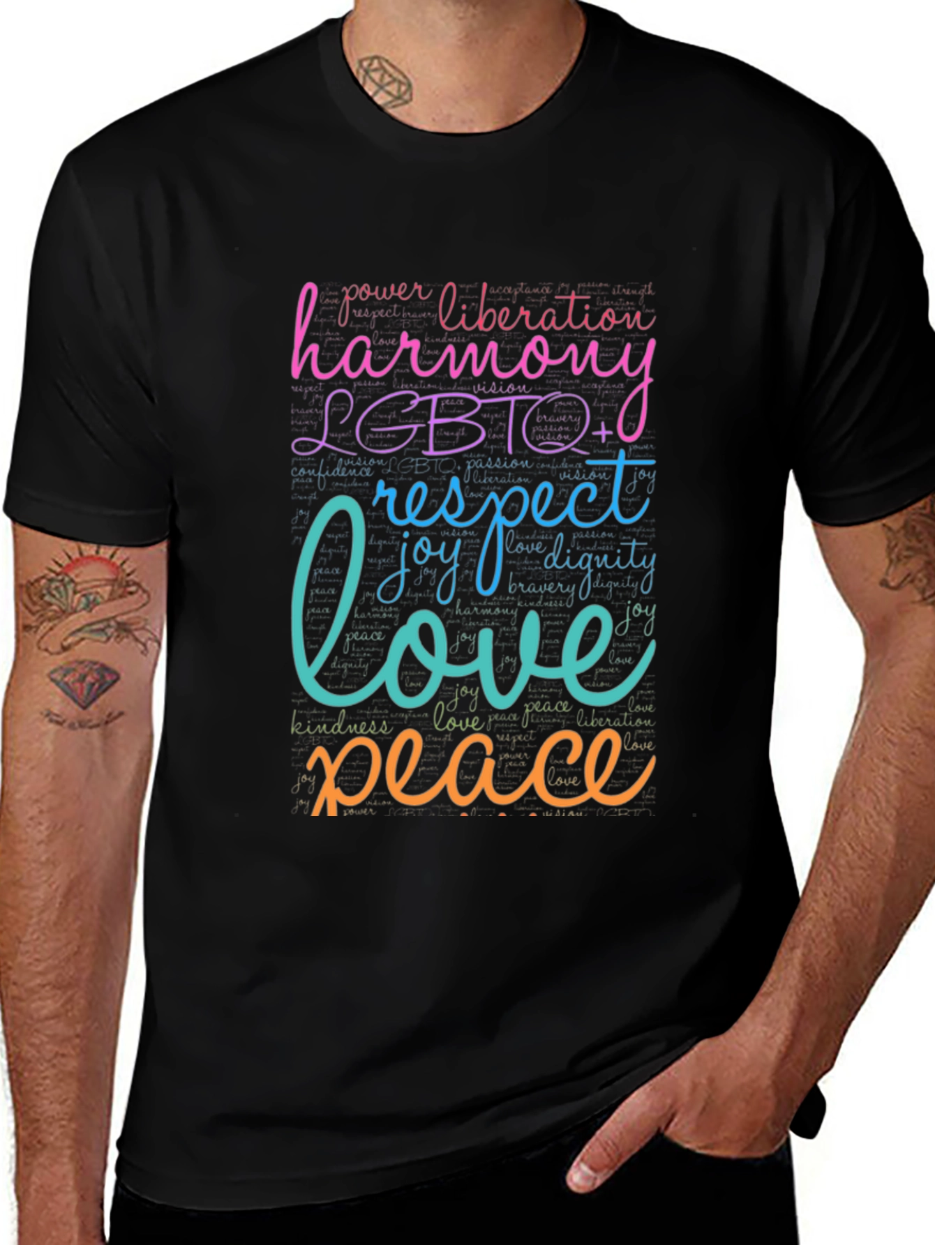 LGBTQ+ Harmony Love Peace Graphic T-Shirt