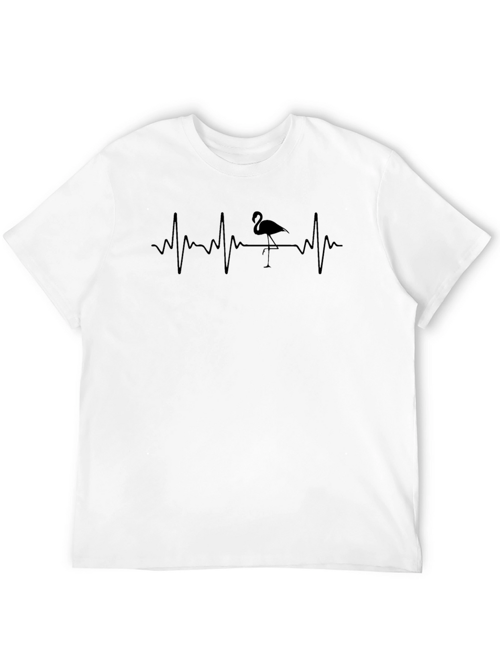 Flamingo Heartbeat Graphic Tee - Black