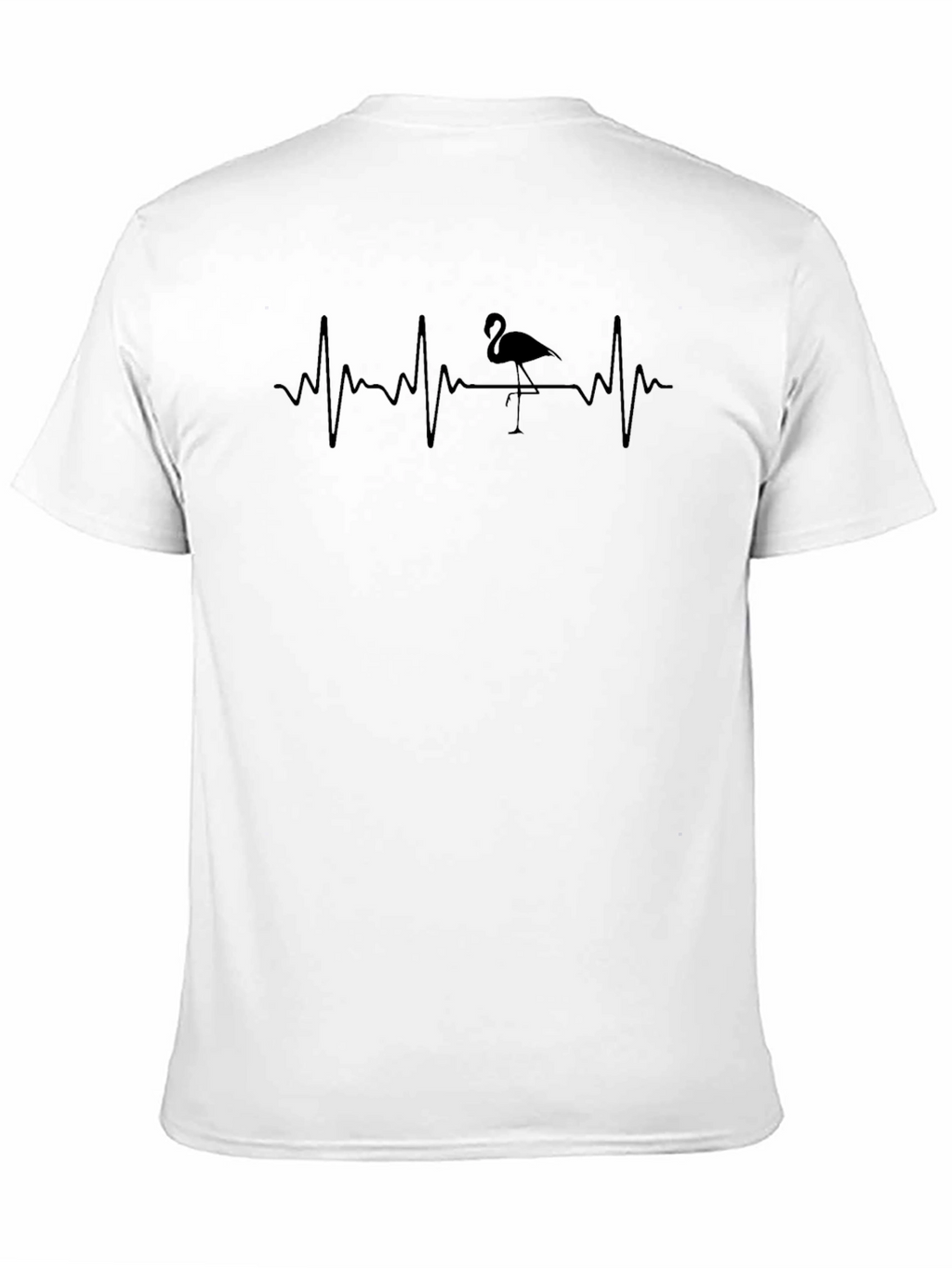 Flamingo Heartbeat Graphic Tee - Black