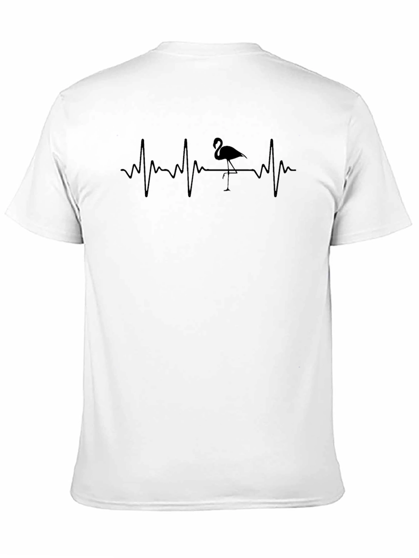 Flamingo Heartbeat Graphic Tee - Black