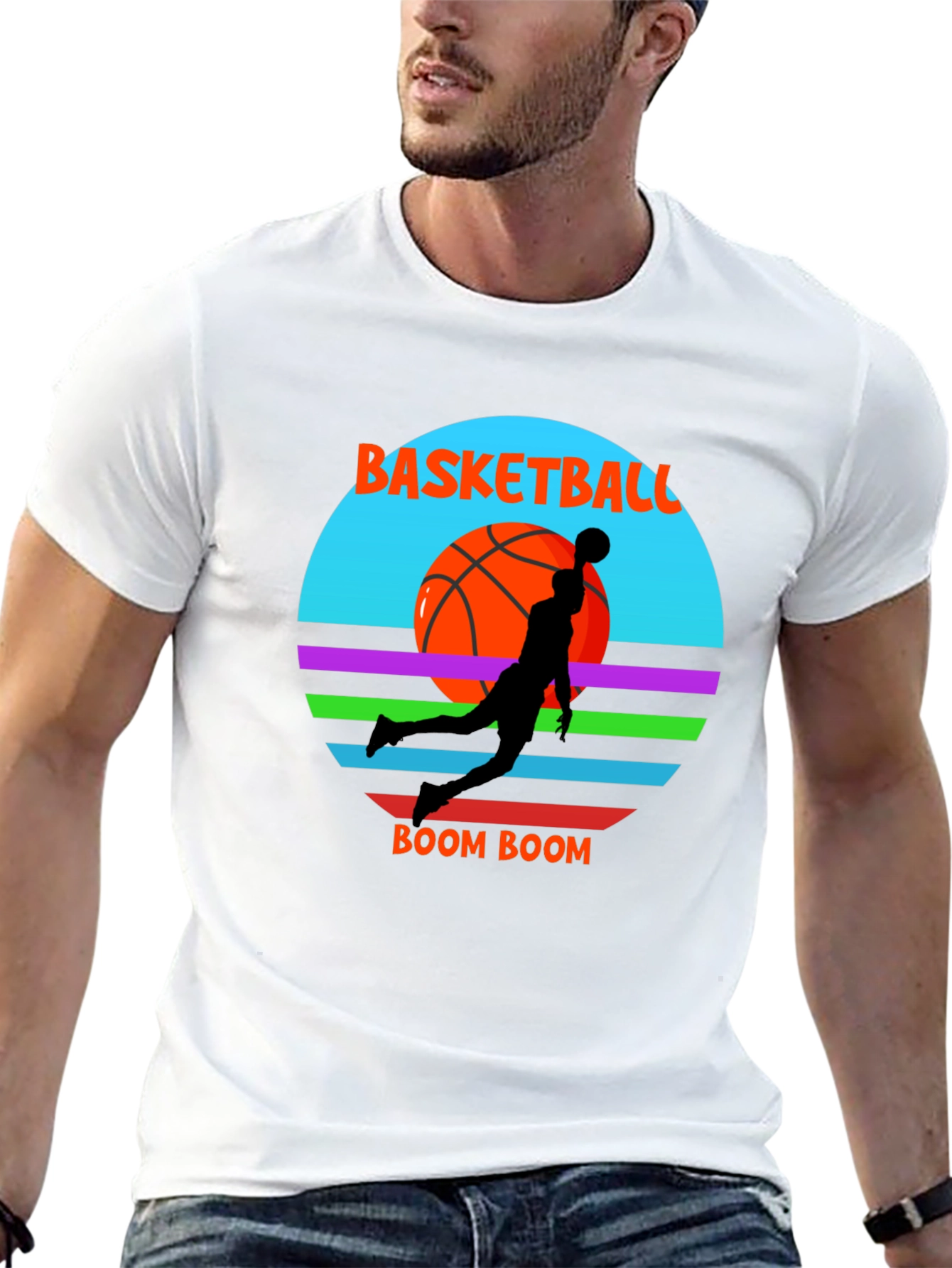 Basketball Boom Graphic Tee - Cool Retro Style