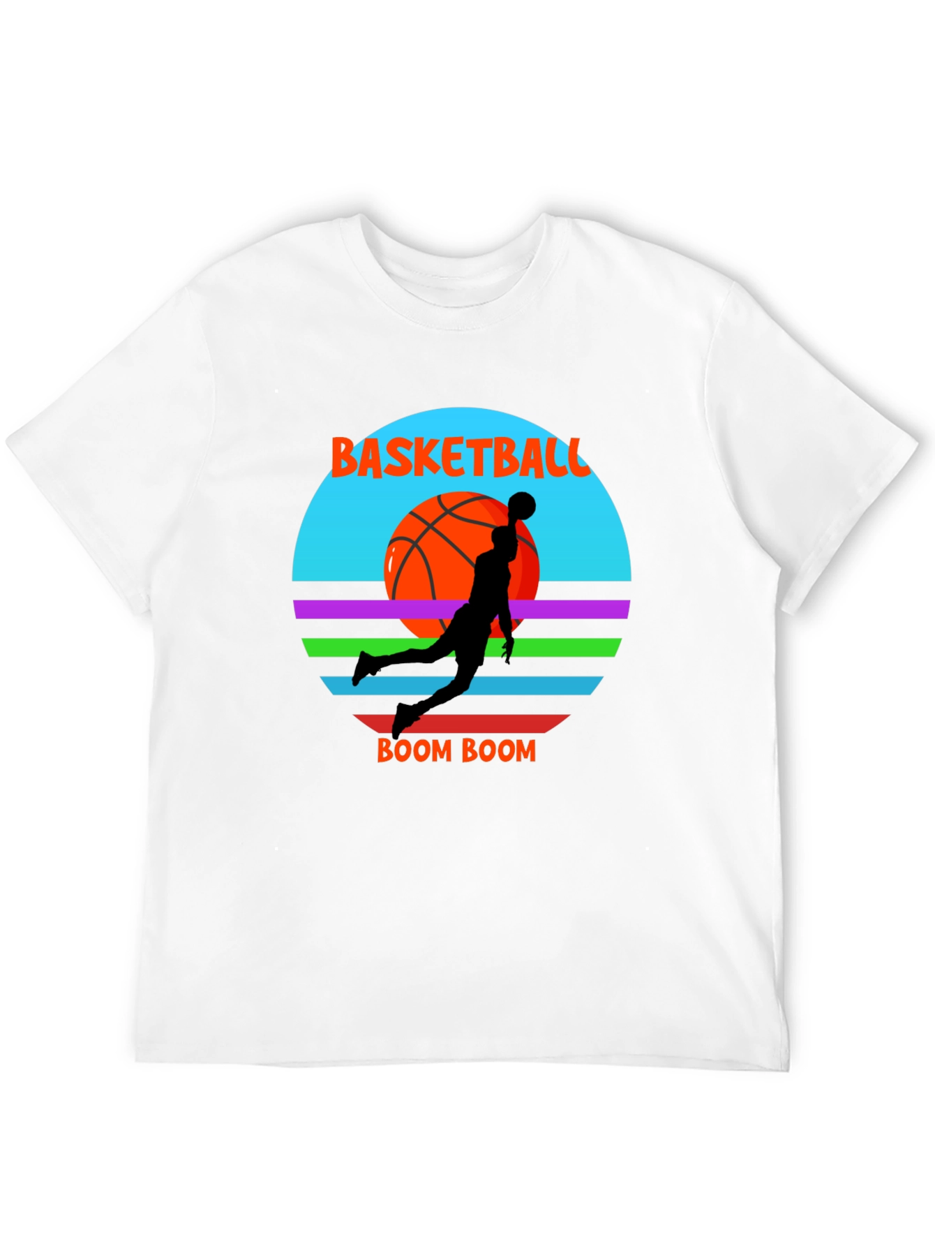 Basketball Boom Graphic Tee - Cool Retro Style