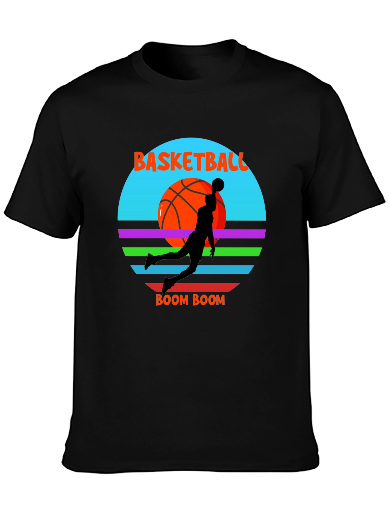 Basketball Boom Graphic Tee - Cool Retro Style
