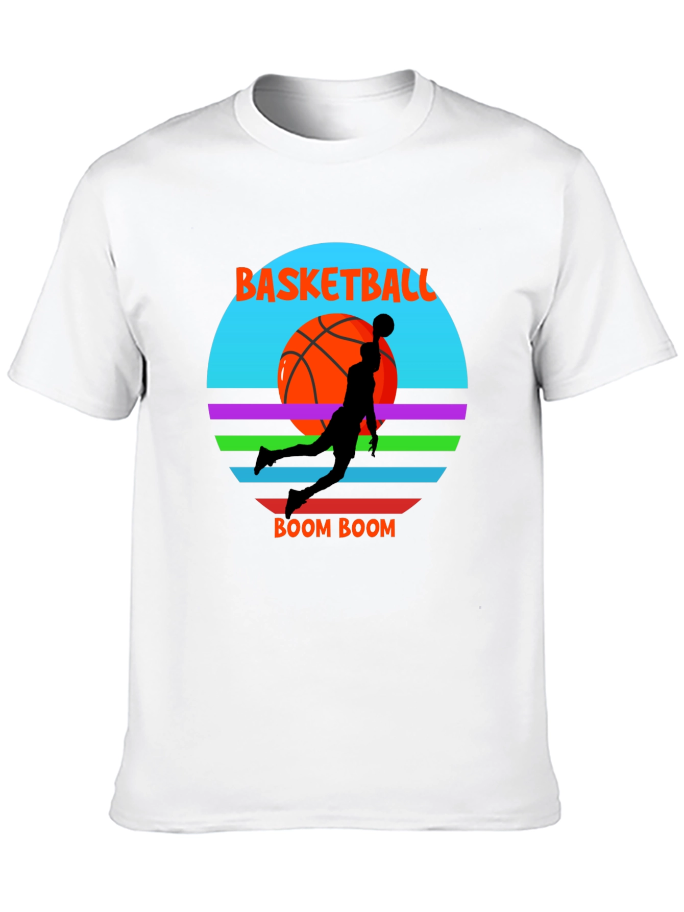 Basketball Boom Graphic Tee - Cool Retro Style