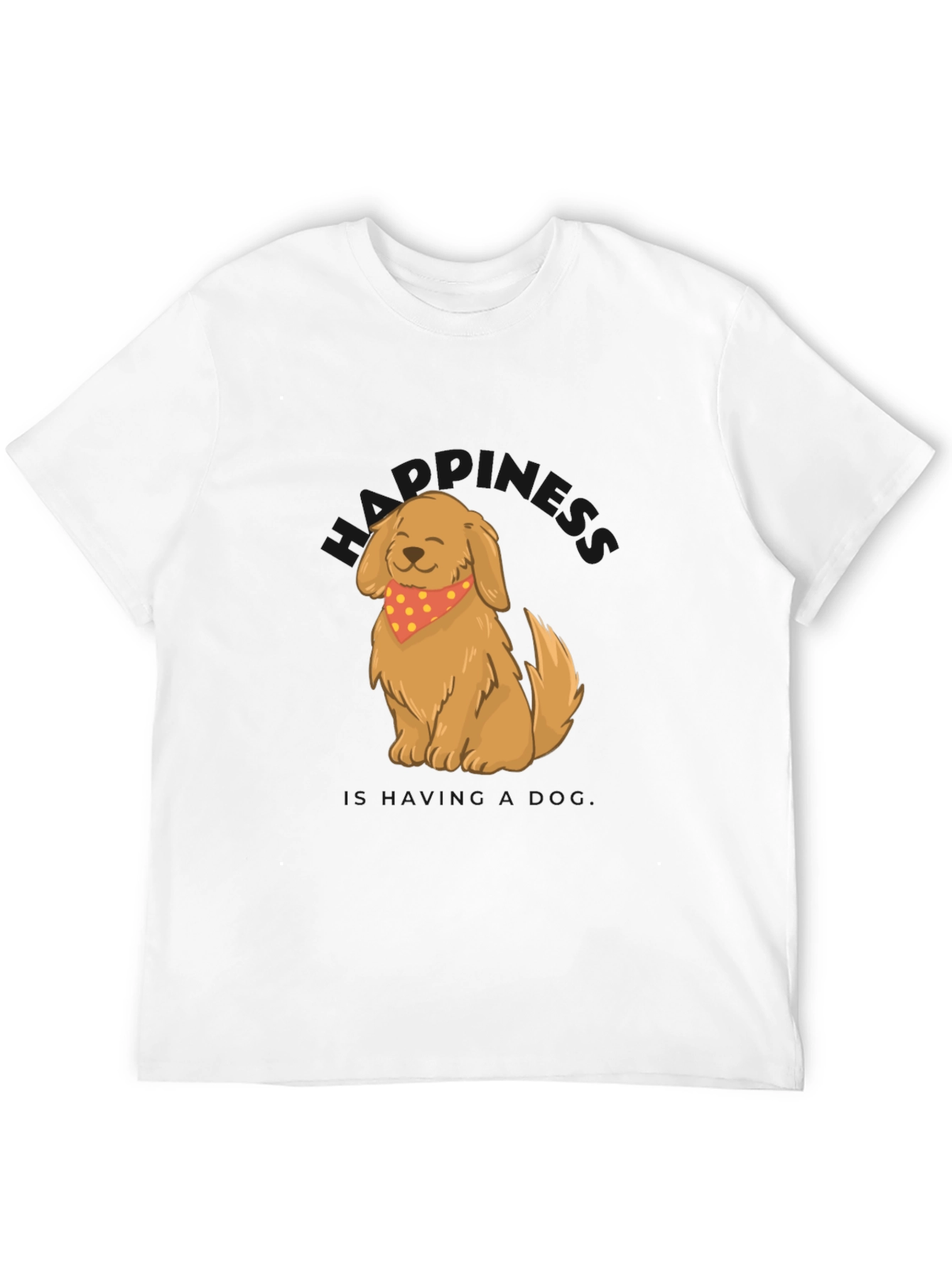 Dog Graphic Tee - Cute Cartoon Dog with Bandana