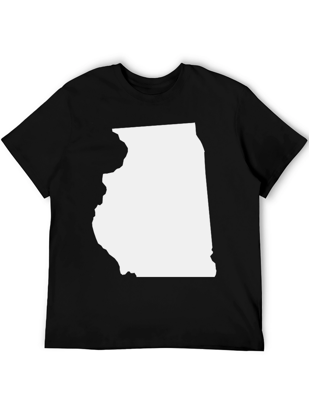 Illinois State Map Graphic Tee - Black Cotton Blend