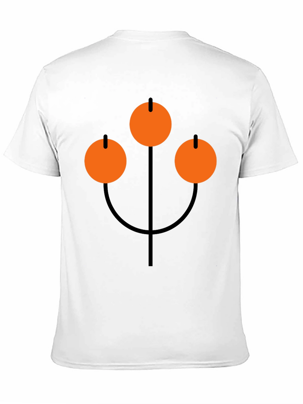 Abstract Orange Circle Graphic Black T-Shirt
