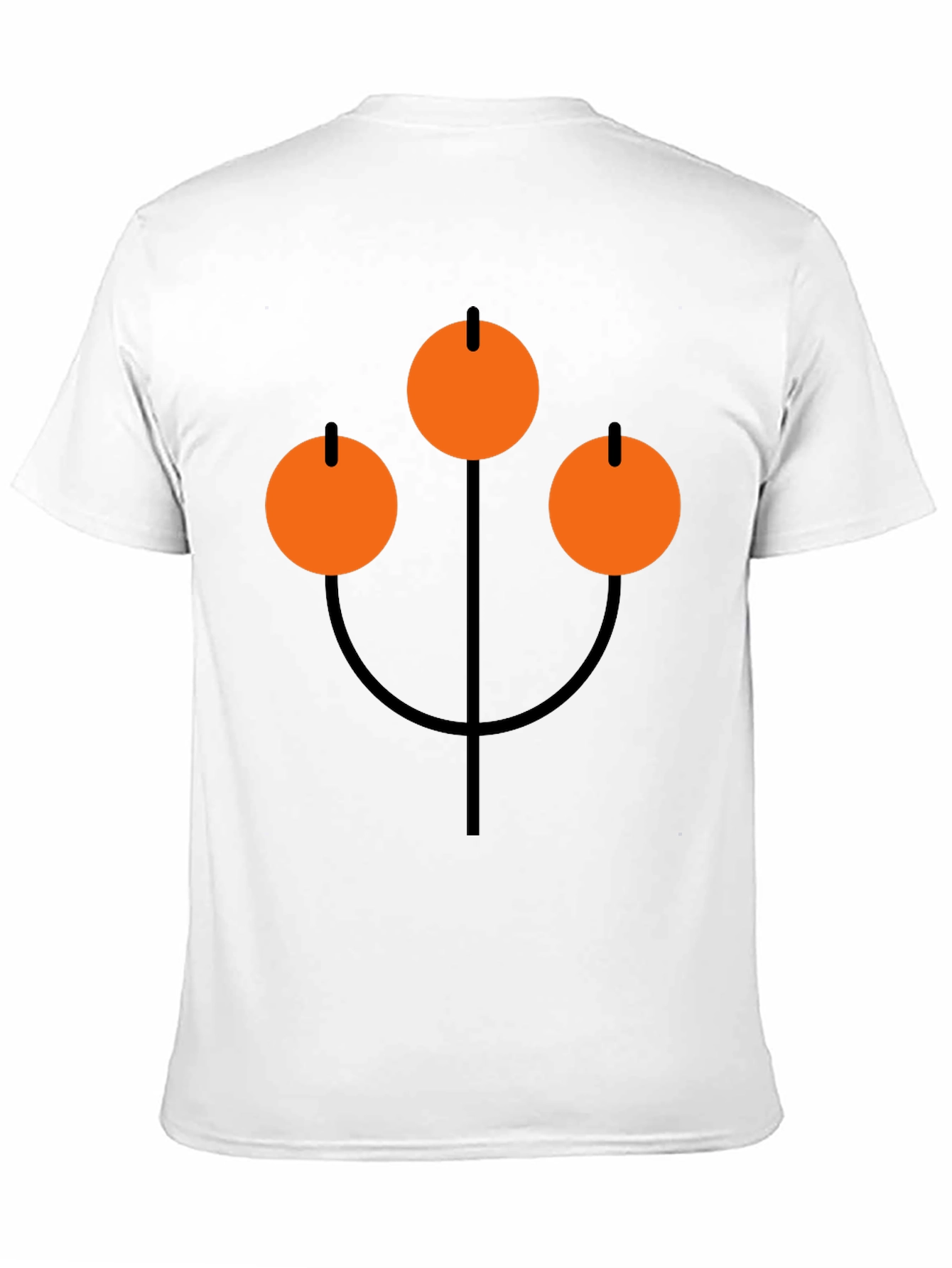 Abstract Orange Circle Graphic Black T-Shirt
