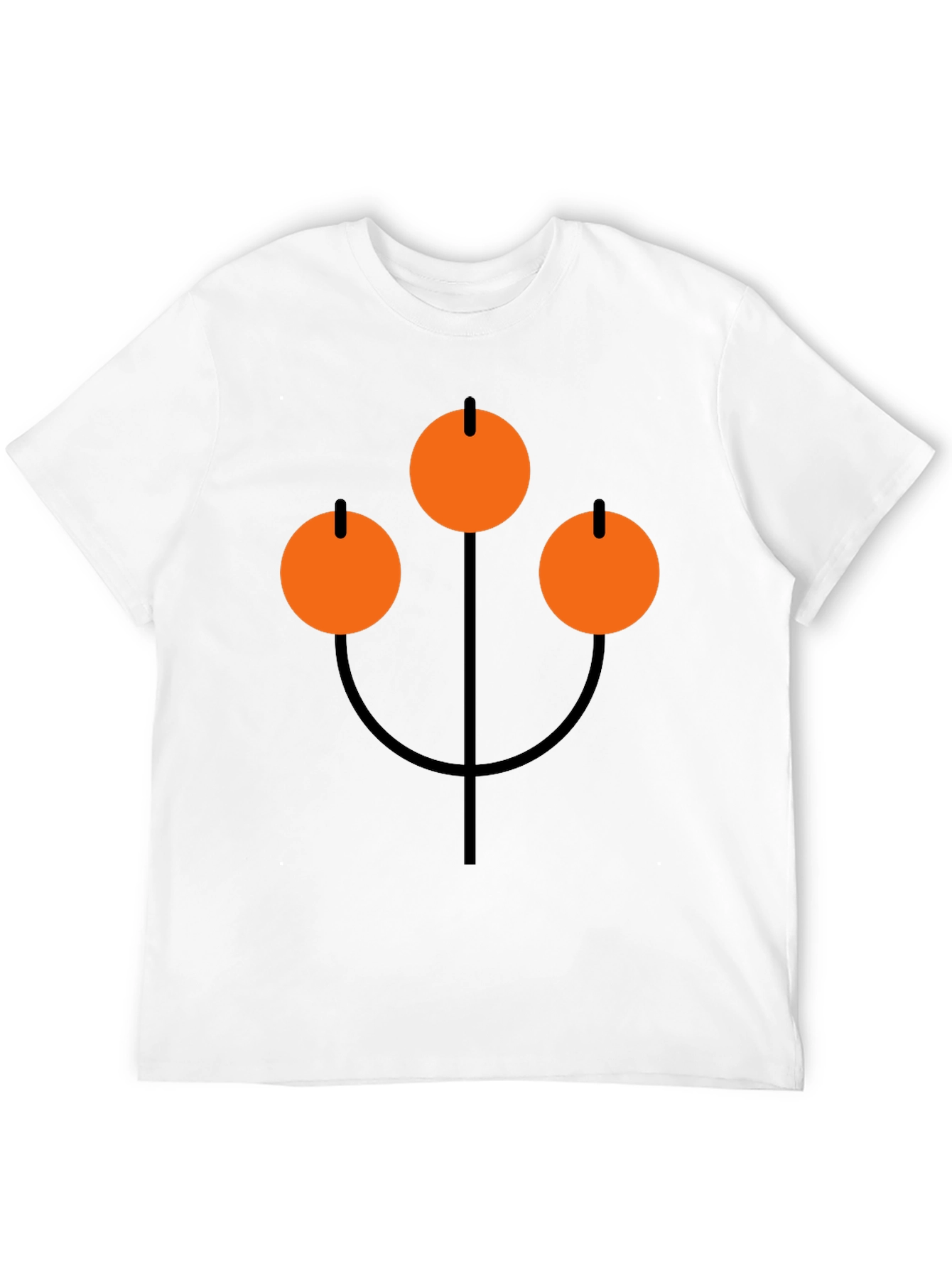 Abstract Orange Circle Graphic Black T-Shirt