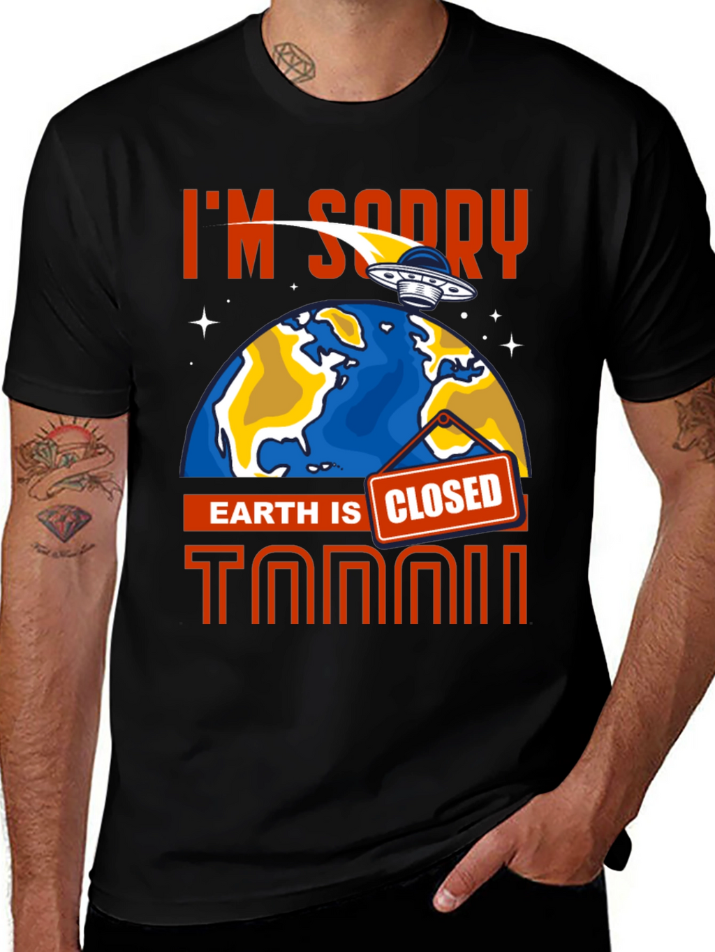 Earth Is Closed T-Shirt Alien Graphic Tee
