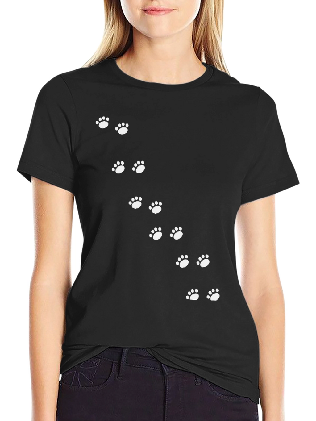 Paw Print T-Shirt - Black
