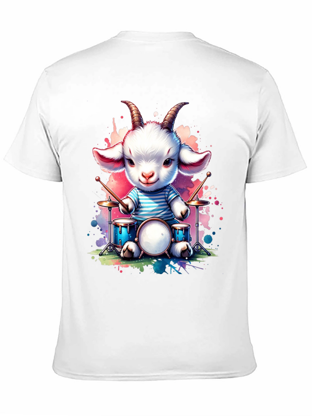 Goat Drummer Graphic Tee - Cute Music Lover Shirt