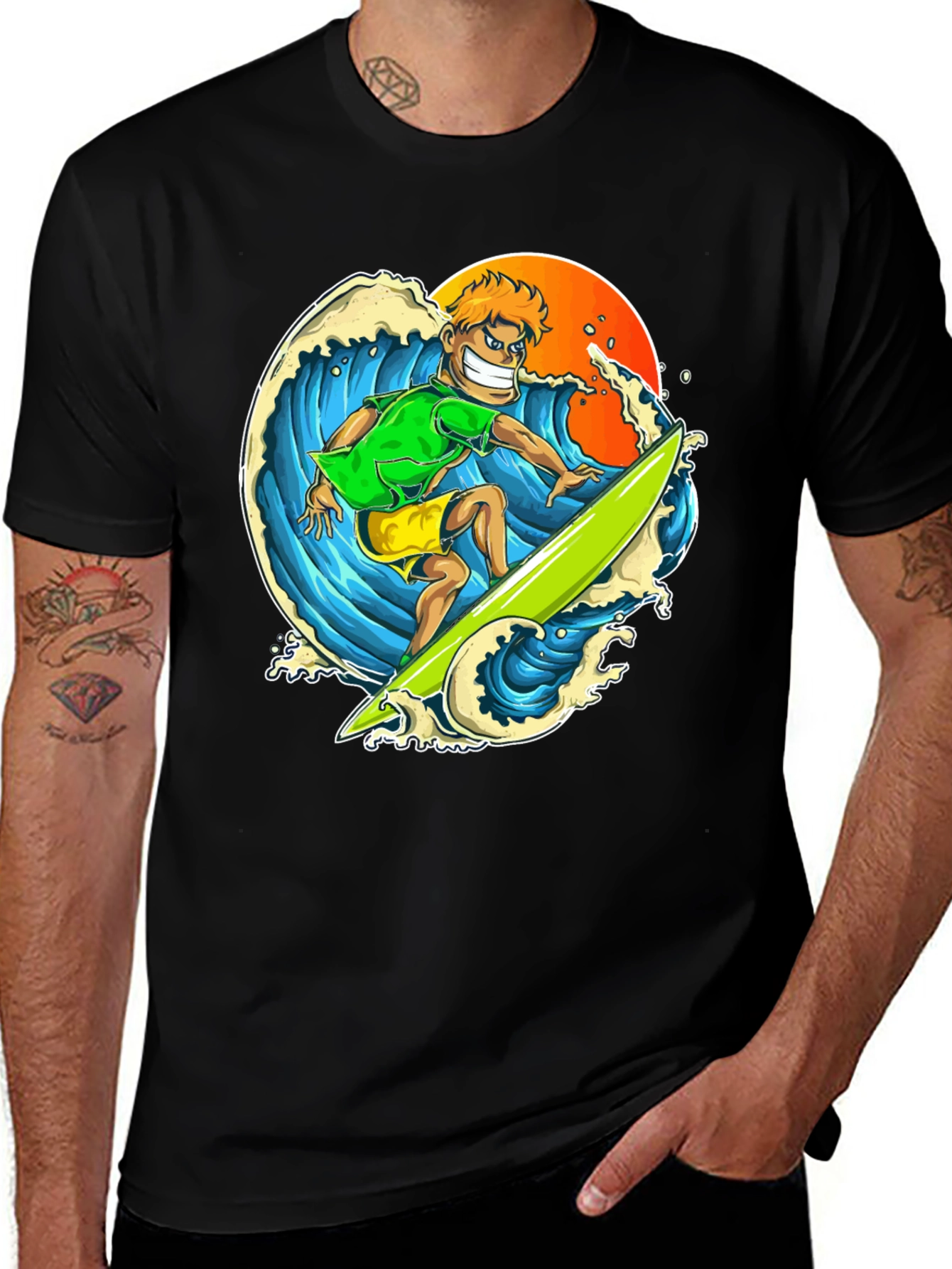 Surfer Graphic T-Shirt - Ride the Wave in Style!