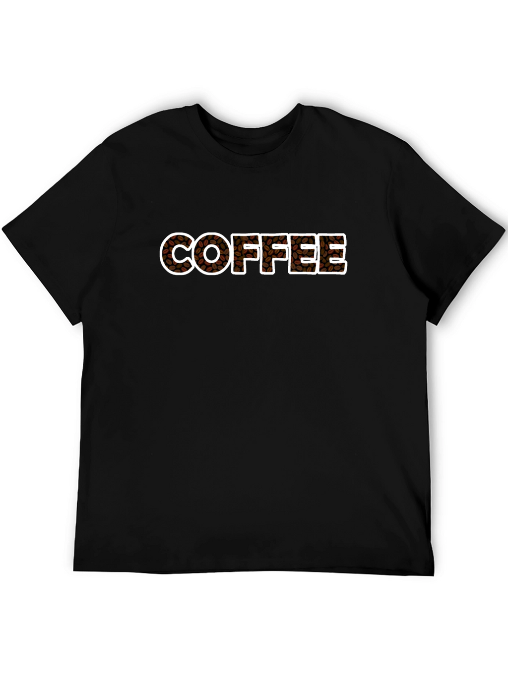Coffee Bean Lettering T-Shirt - Black Cotton Tee