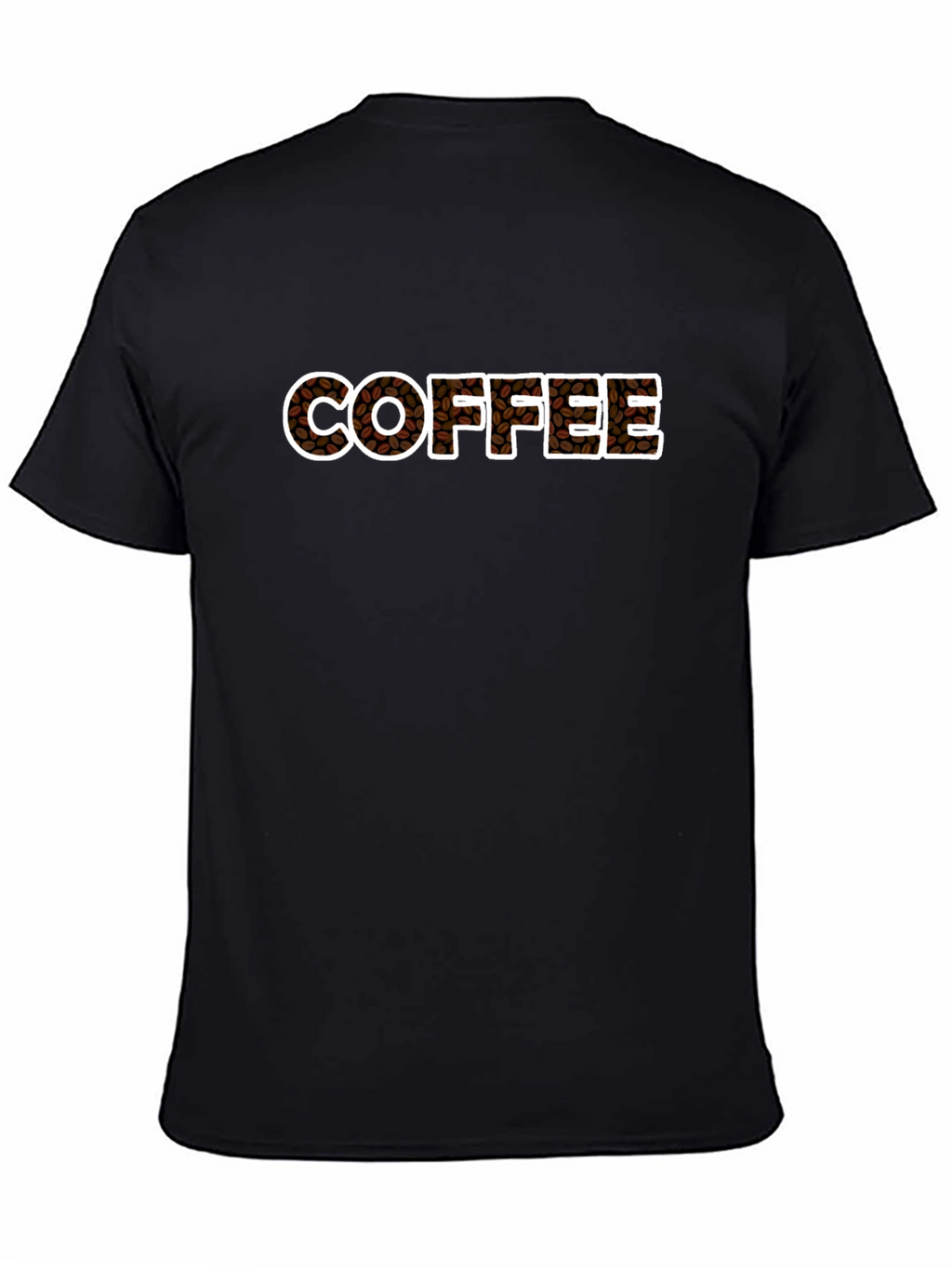 Coffee Bean Lettering T-Shirt - Black Cotton Tee