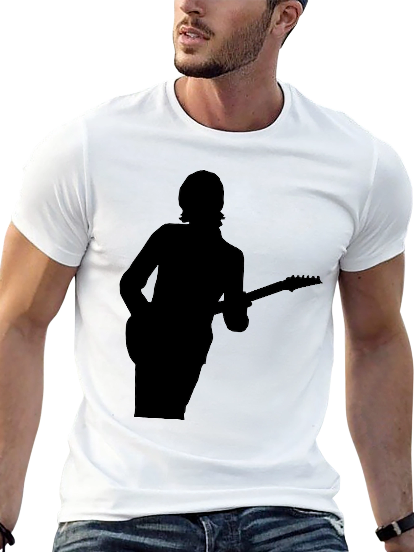 Silhouette Guitarist Black T-Shirt