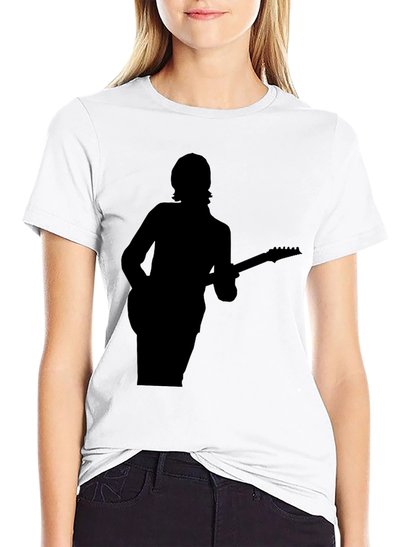 Silhouette Guitarist Black T-Shirt