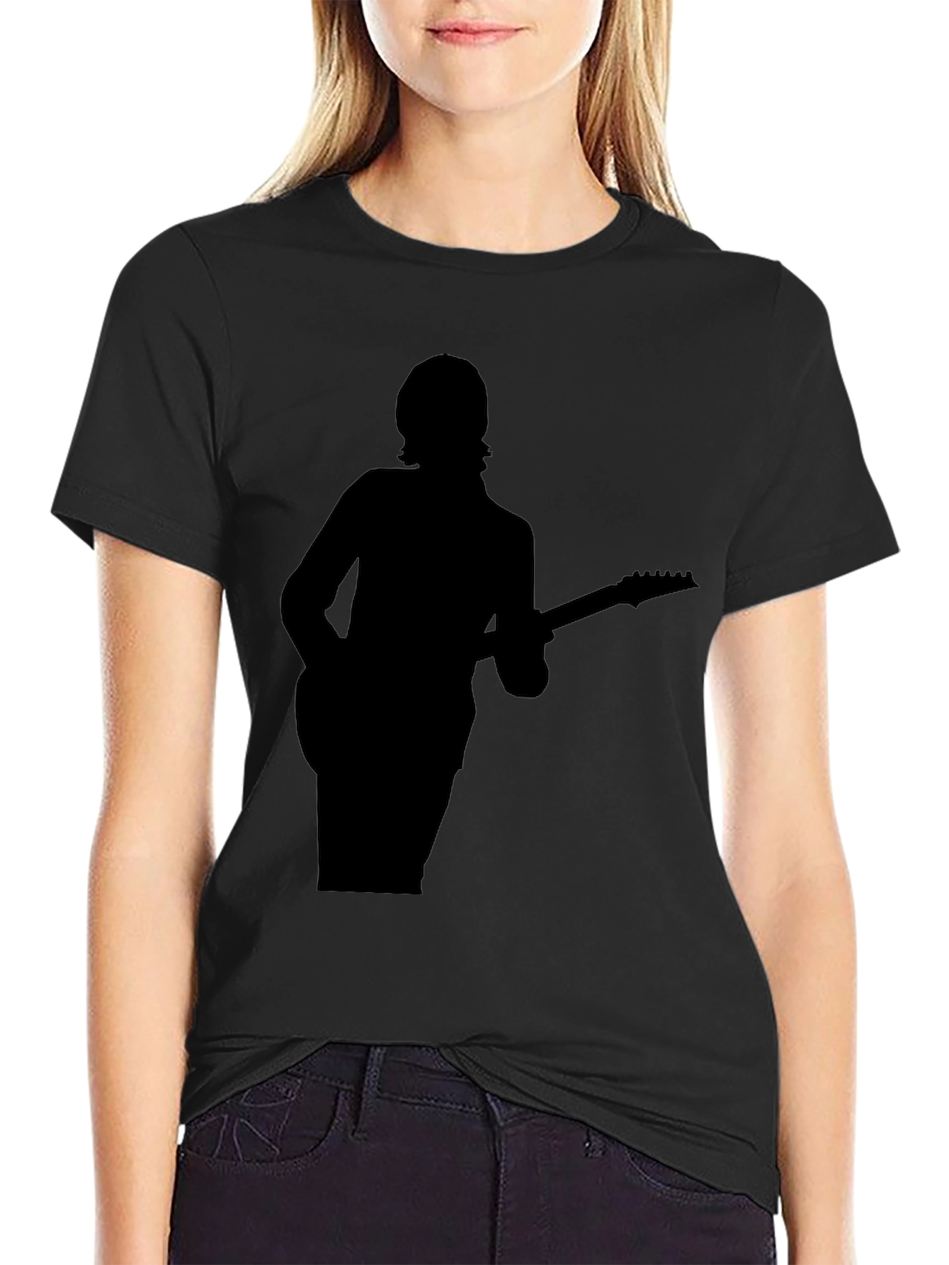 Silhouette Guitarist Black T-Shirt