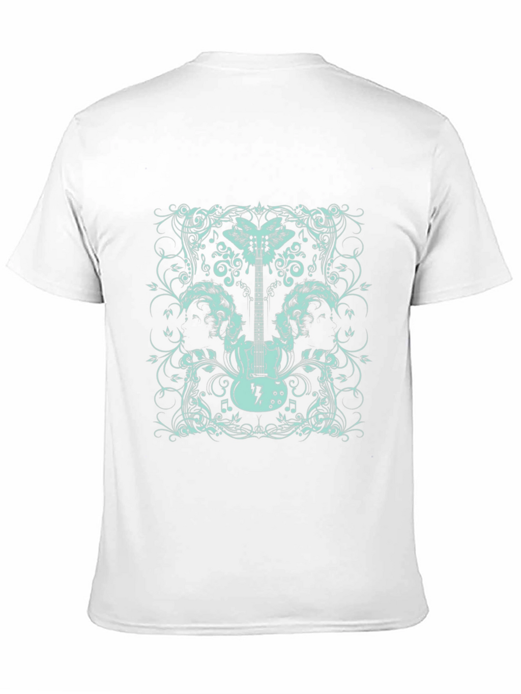 Guitar Butterfly Graphic Tee - Black Cotton Blend