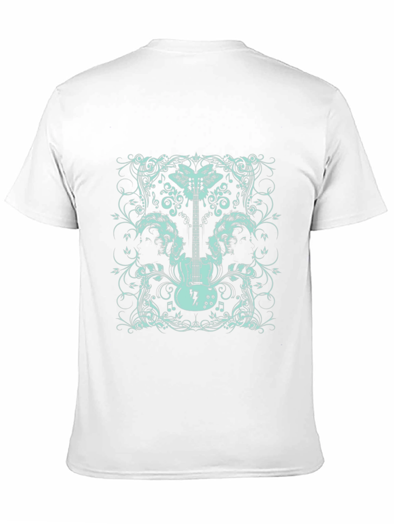 Guitar Butterfly Graphic Tee - Black Cotton Blend