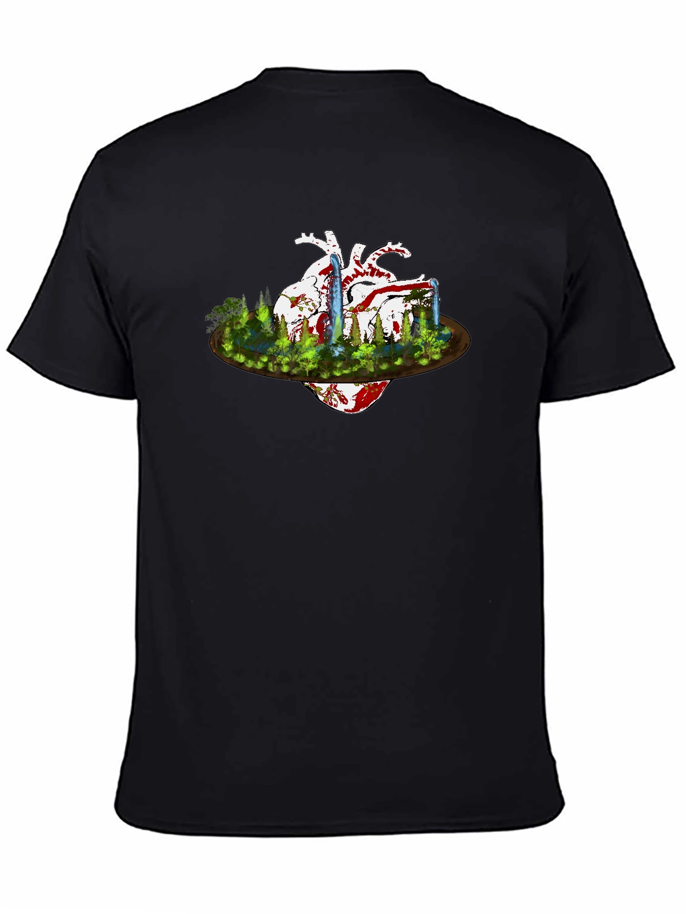 Heart & Nature Graphic Black T-Shirt