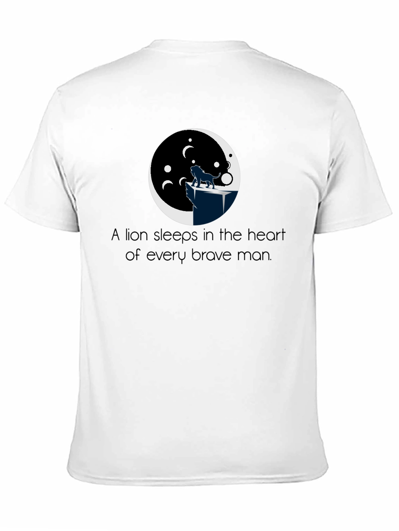 Lion Heart Mens Black T-Shirt Graphic Tee