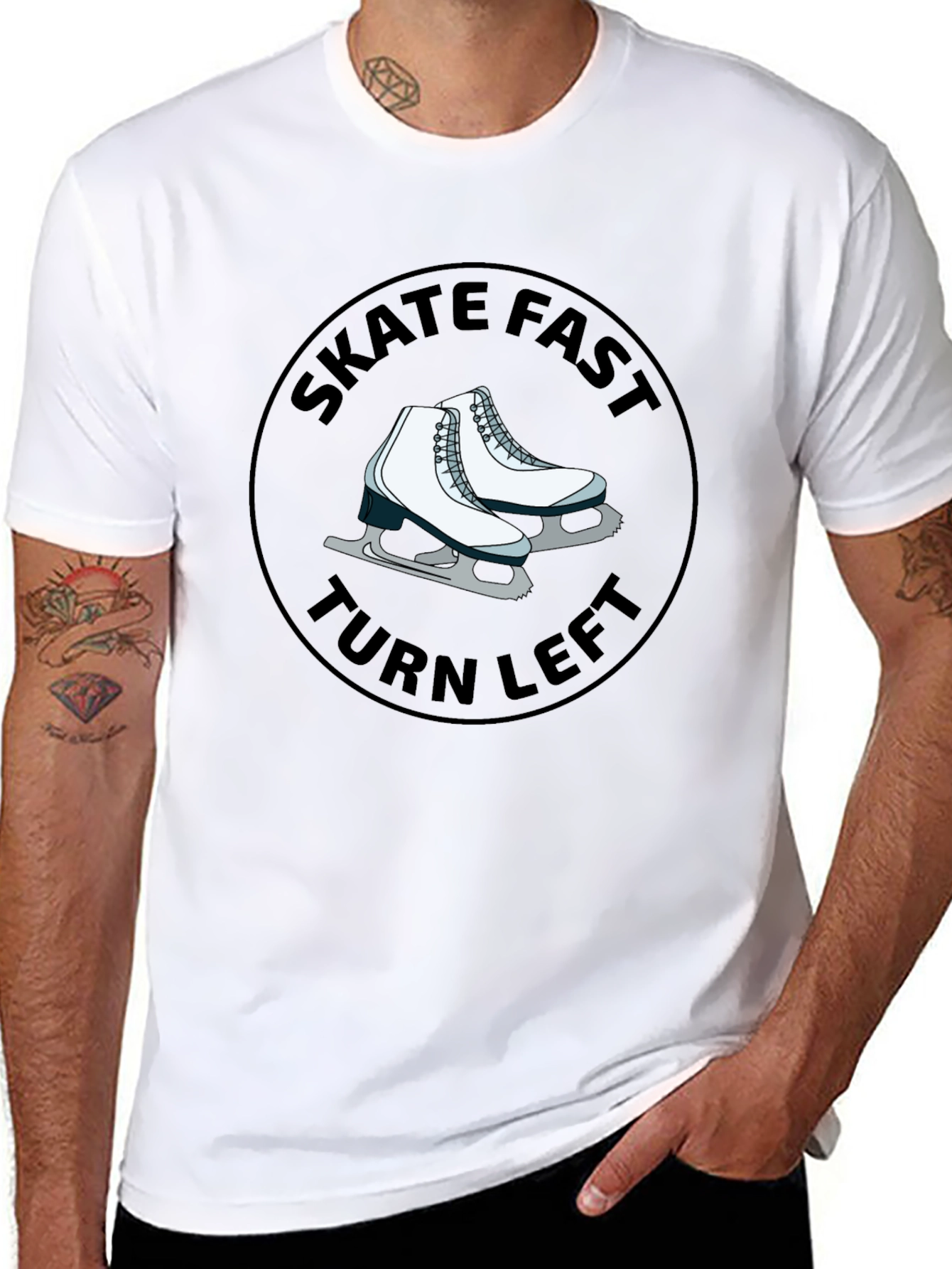 Skate Fast Turn Left Black T-Shirt