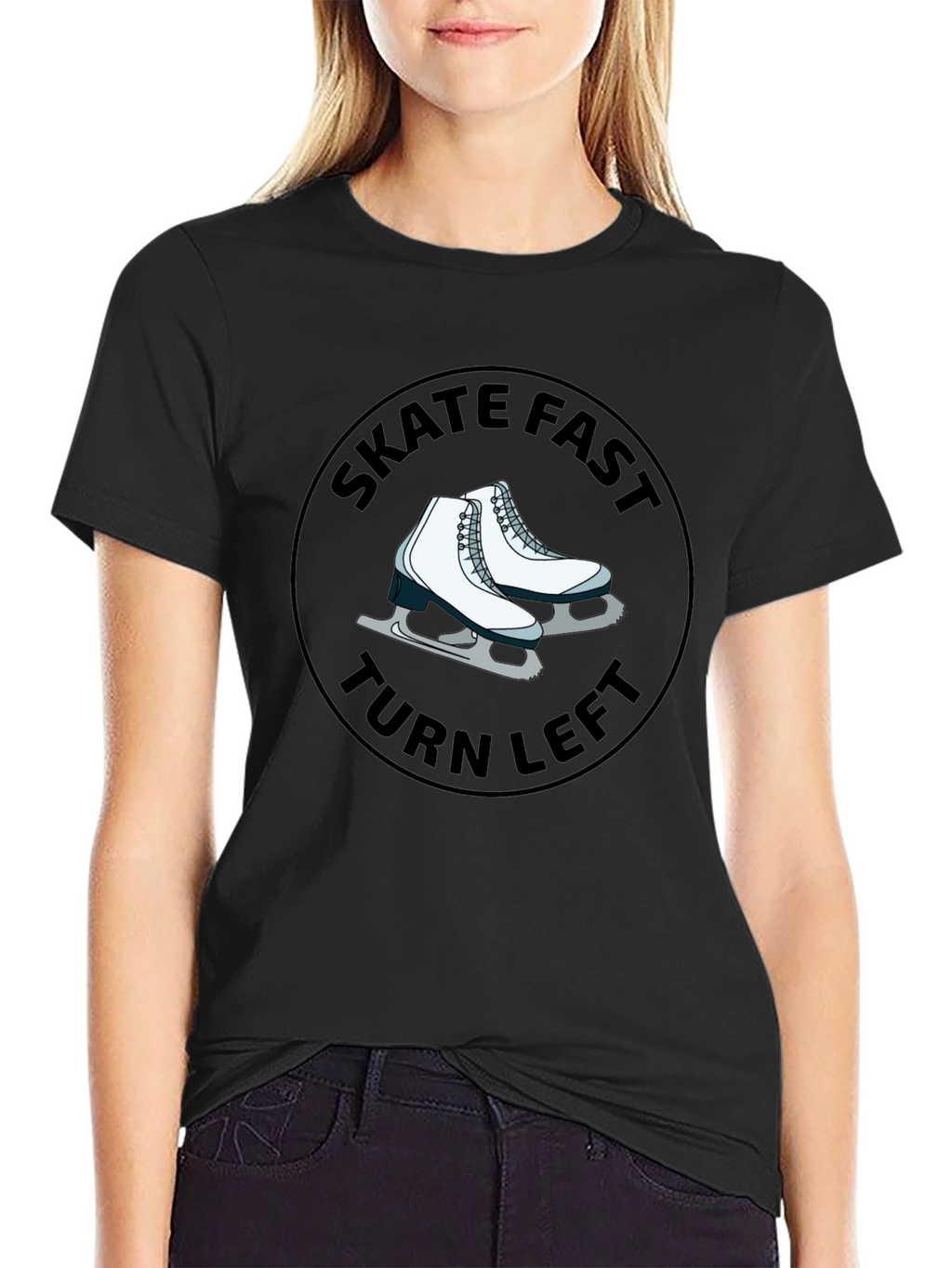 Skate Fast Turn Left Black T-Shirt