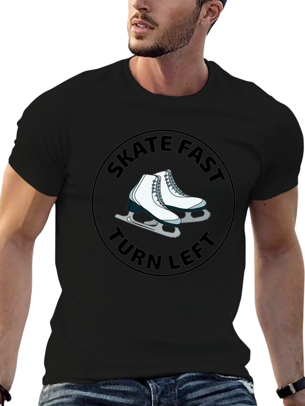 Skate Fast Turn Left Black T-Shirt