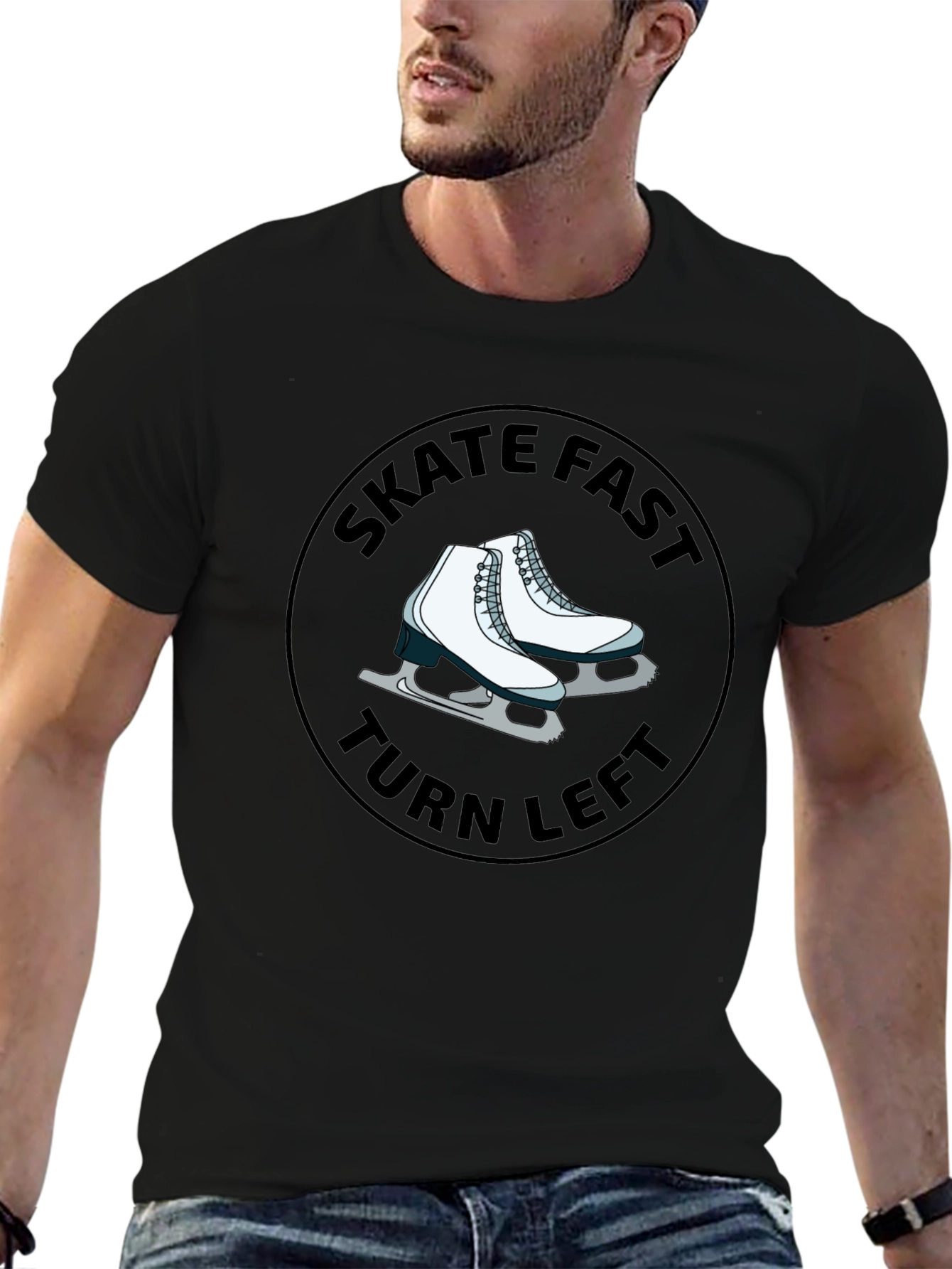Skate Fast Turn Left Black T-Shirt