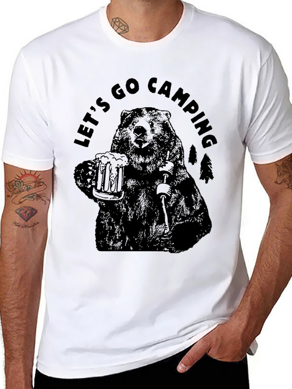 Lets Go Camping Bear T-Shirt
