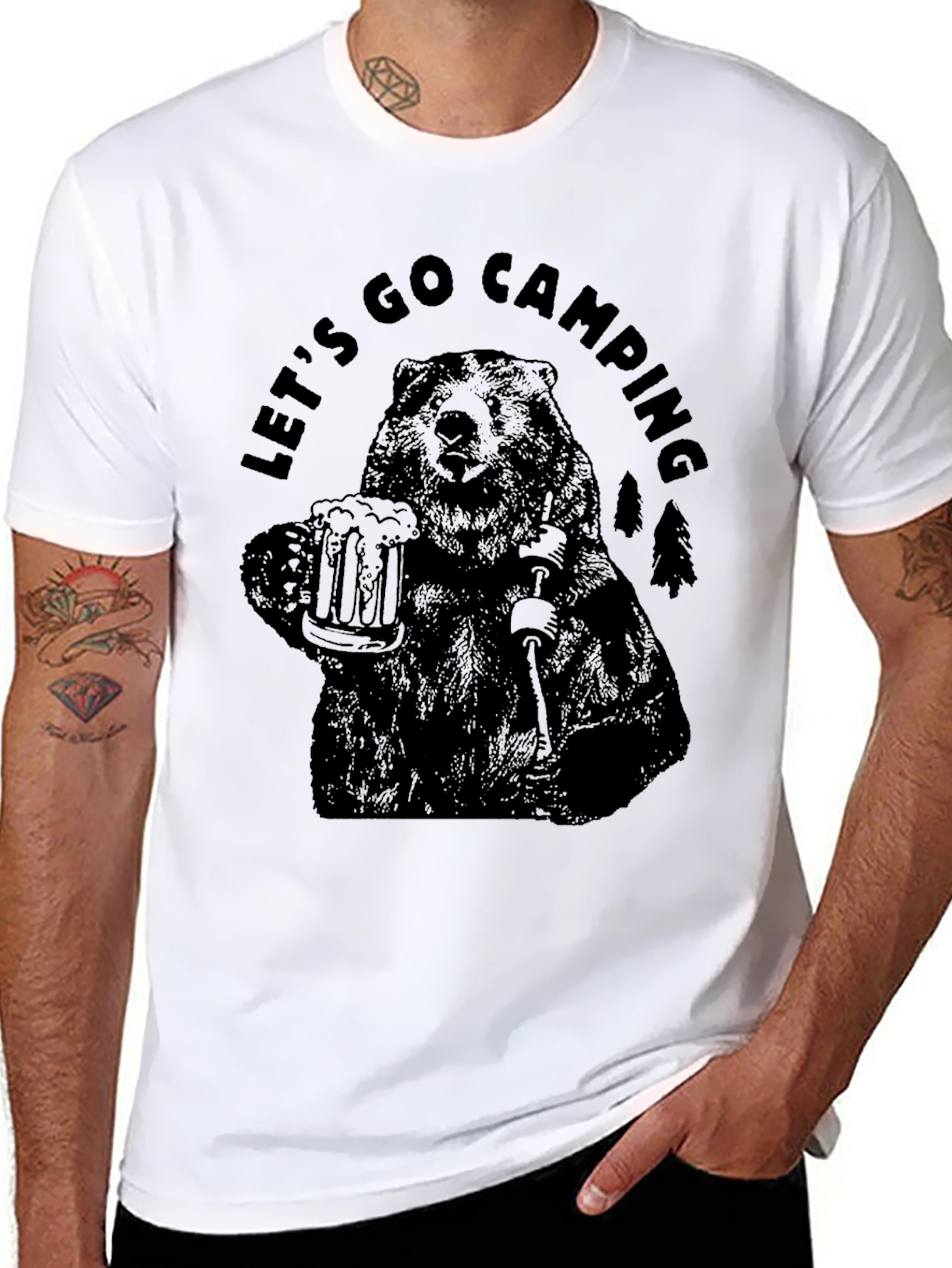 Lets Go Camping Bear T-Shirt