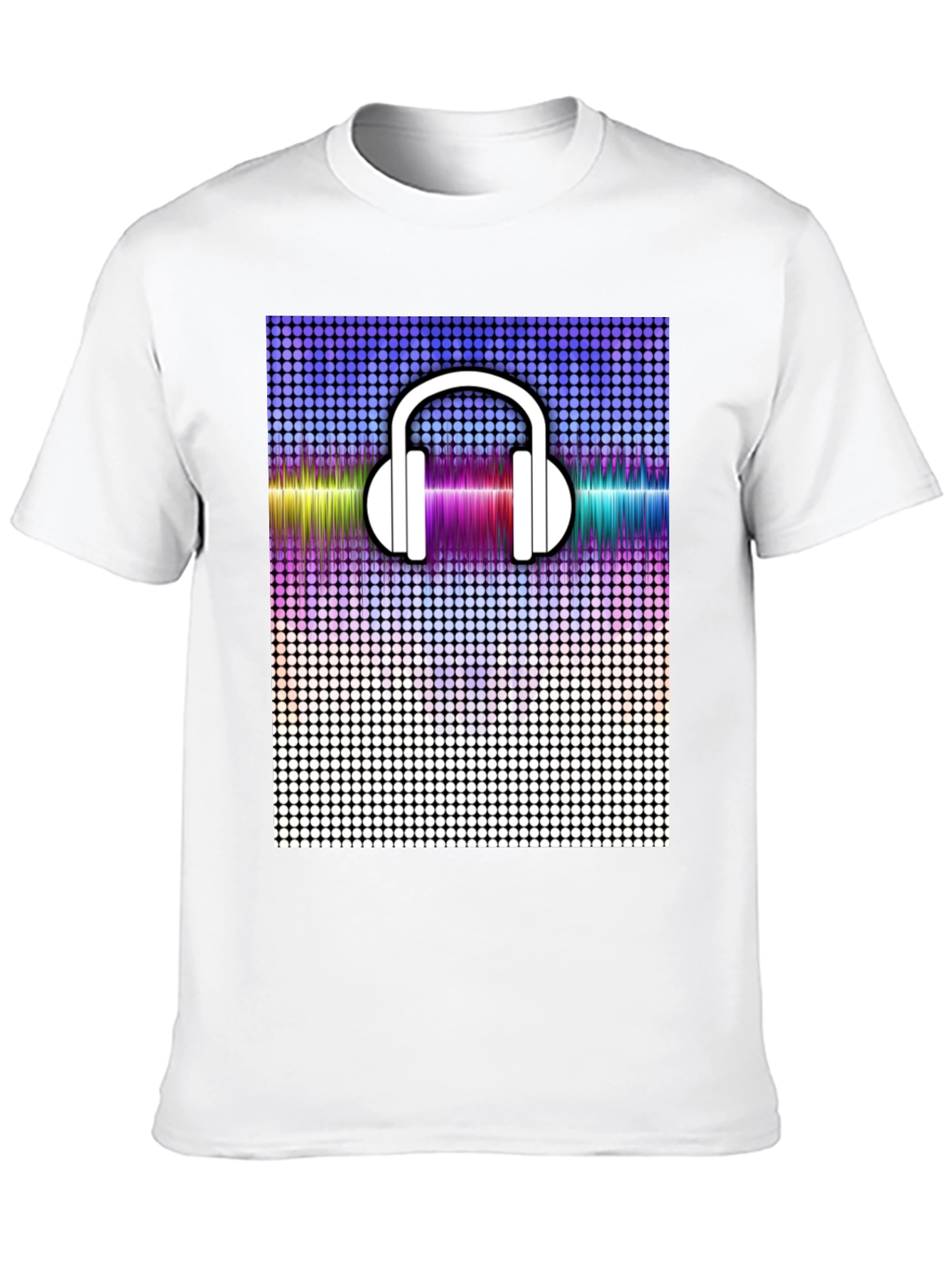 Cool Graphic Tee: Headphones and Soundwave Design