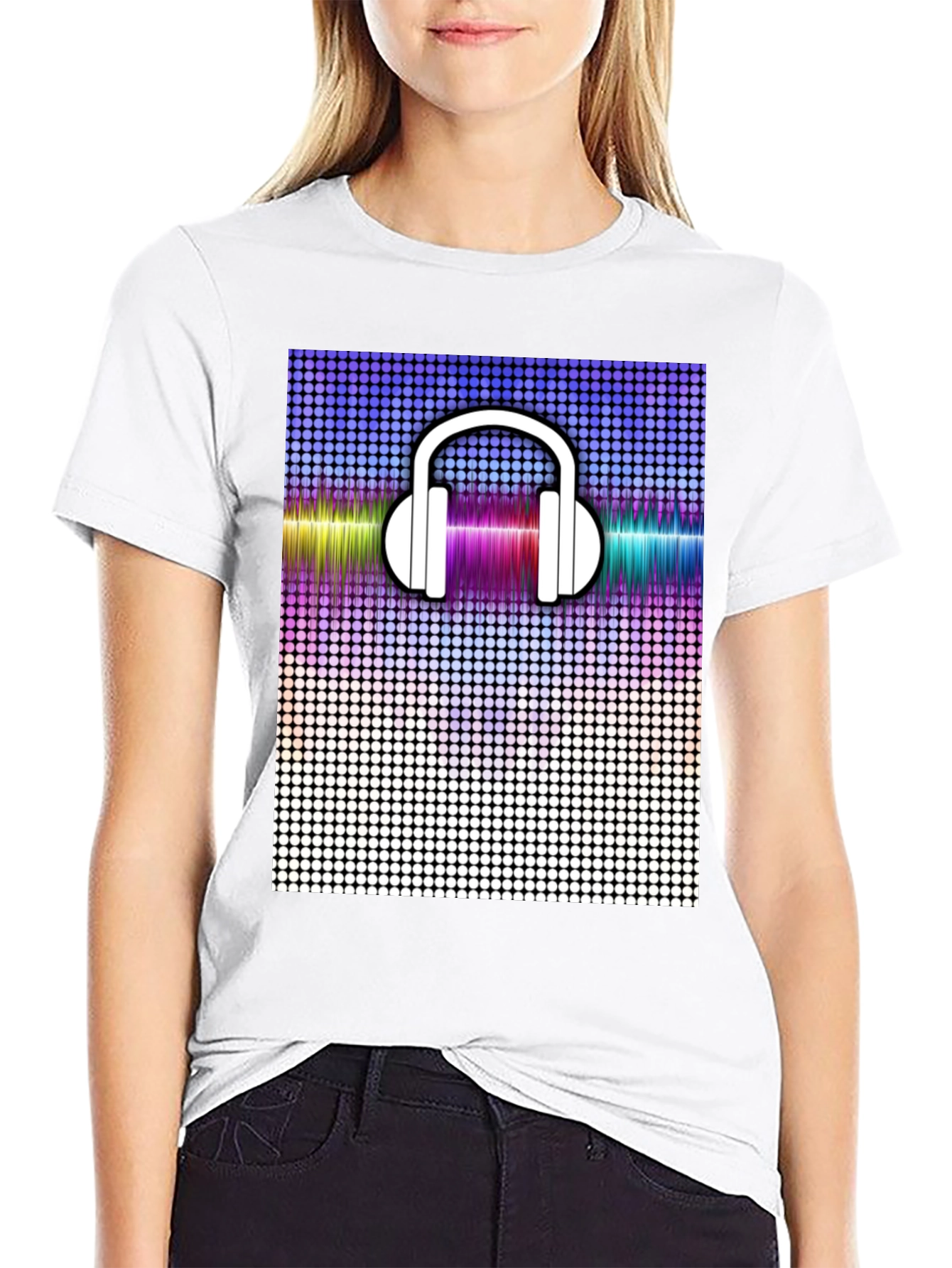 Cool Graphic Tee: Headphones and Soundwave Design