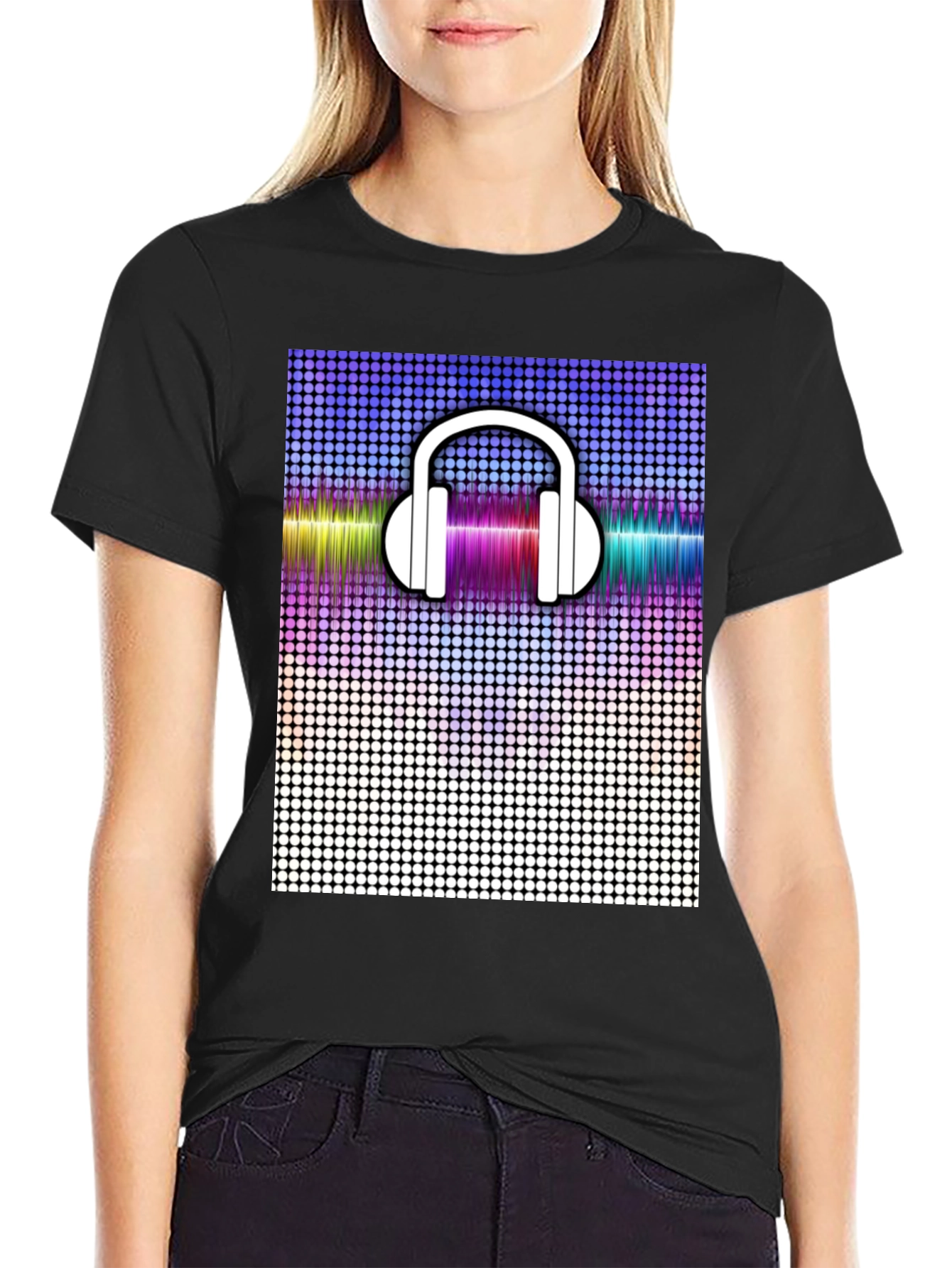 Cool Graphic Tee: Headphones and Soundwave Design